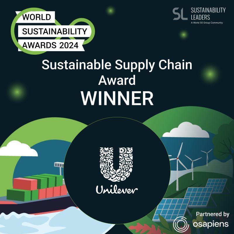Unilever was awarded the Sustainable Supply Chain Award for our work on maintaining a deforestation-free and traceable supply chain across our key crops.