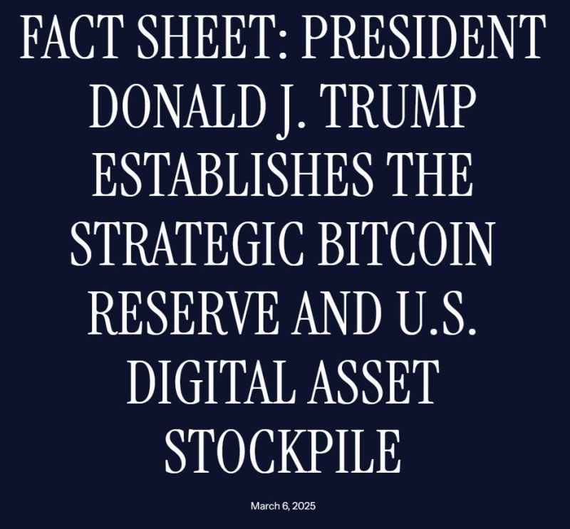 A Response to the Strategic Bitcoin Reserve Signed by President Trump