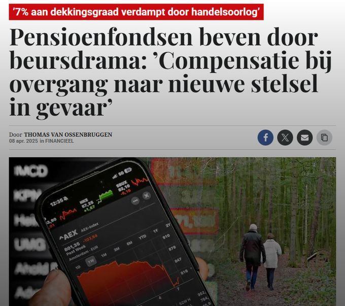 De beurzen zijn, zelfs na het voorkennisbericht van Trump gisteren, flink gedaald