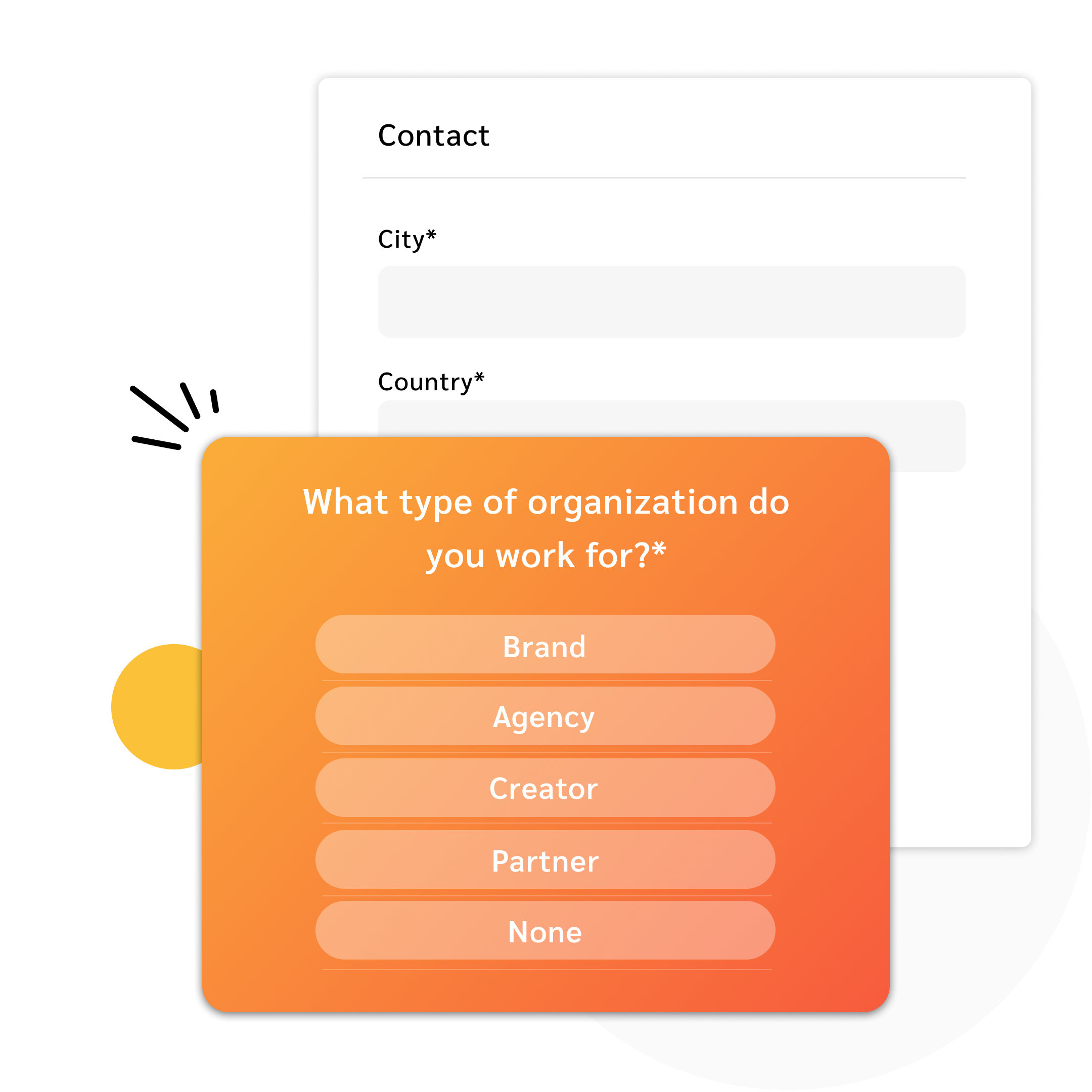 Image of learner choice when they sign up to the platform