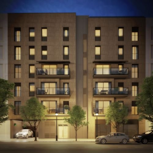 Infografia fachada de noche