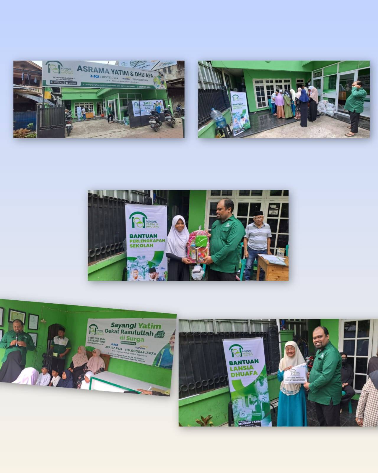 Pondok Yatim & Dhu'afa–LAZ Amal Sholeh Sejahtera Salurkan Bantuan Untuk Lansia Dhu'afa Dan Perlengkapan Sekolah Di Asrama Lenteng Agung 
