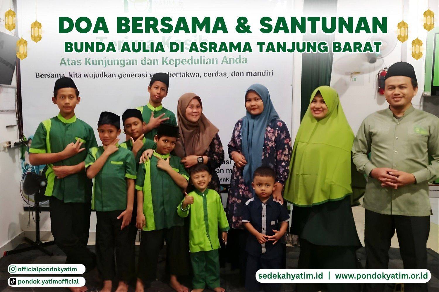 Doa Bersama dan Santunan Berbagi Makanan Bersama Bunda Aulia di Pondok Yatim Dhuafa  Asrama Tanjung Barat