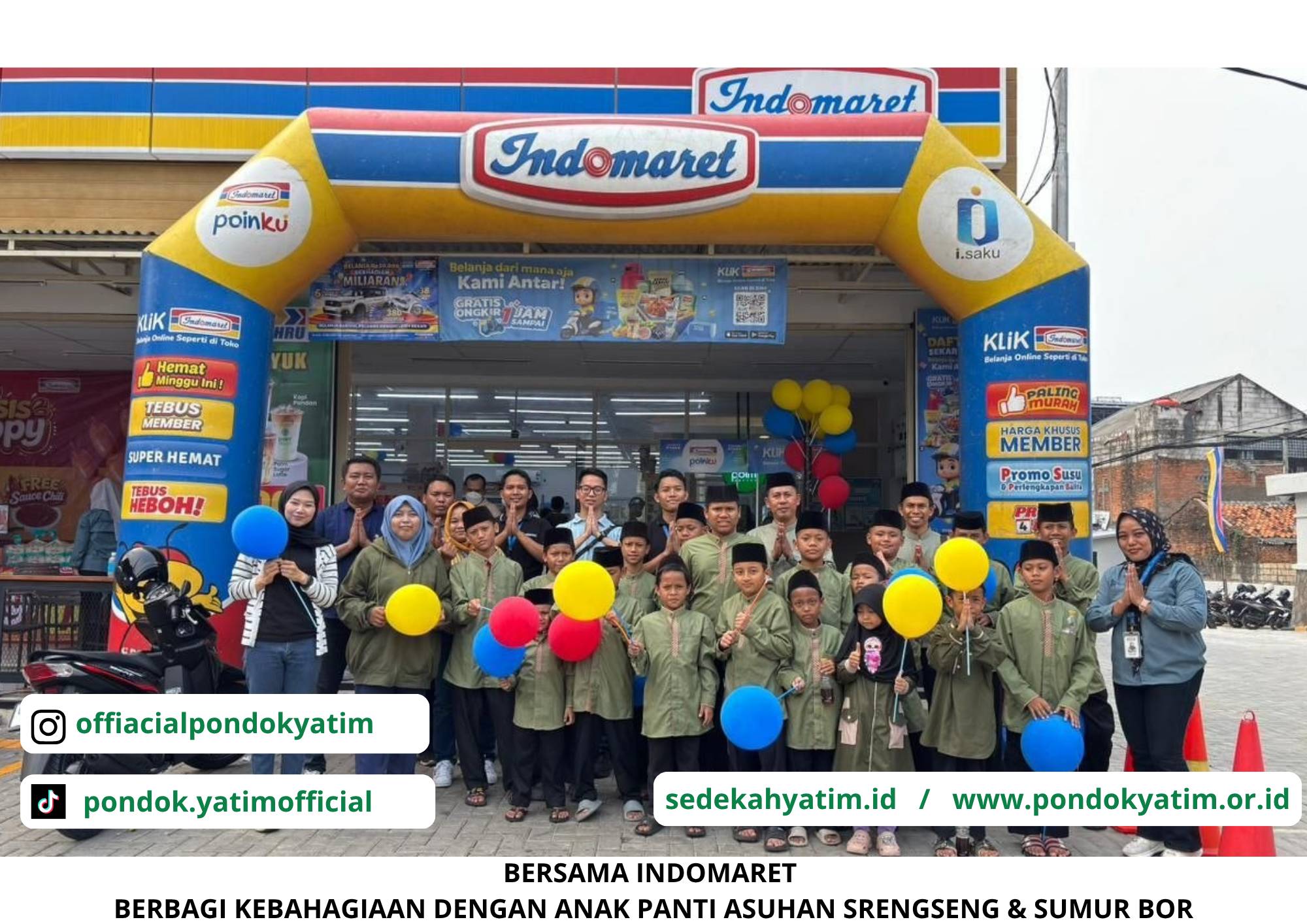 Berbagi Kebahagiaan, Menghadirkan Senyum untuk Anak Panti Asuhan Srengseng dan Sumur Bor Bersama Indomaret