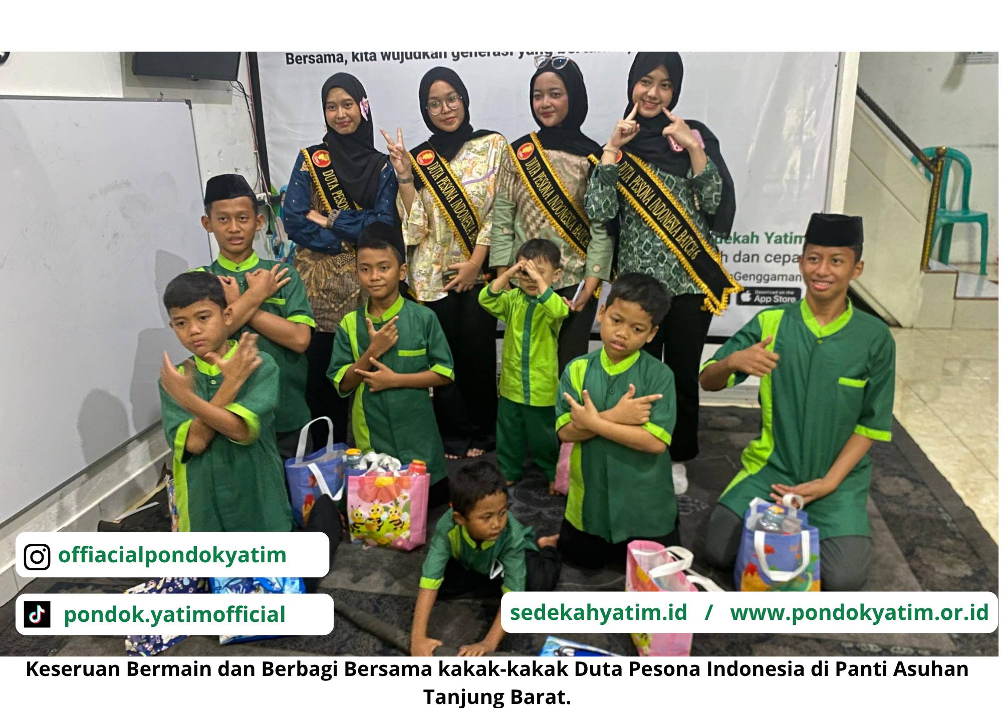Keseruan Bermain dan Berbagi Bersama Kakak-kakak Duta Pesona Indonesia di Panti Asuhan Tanjung Barat