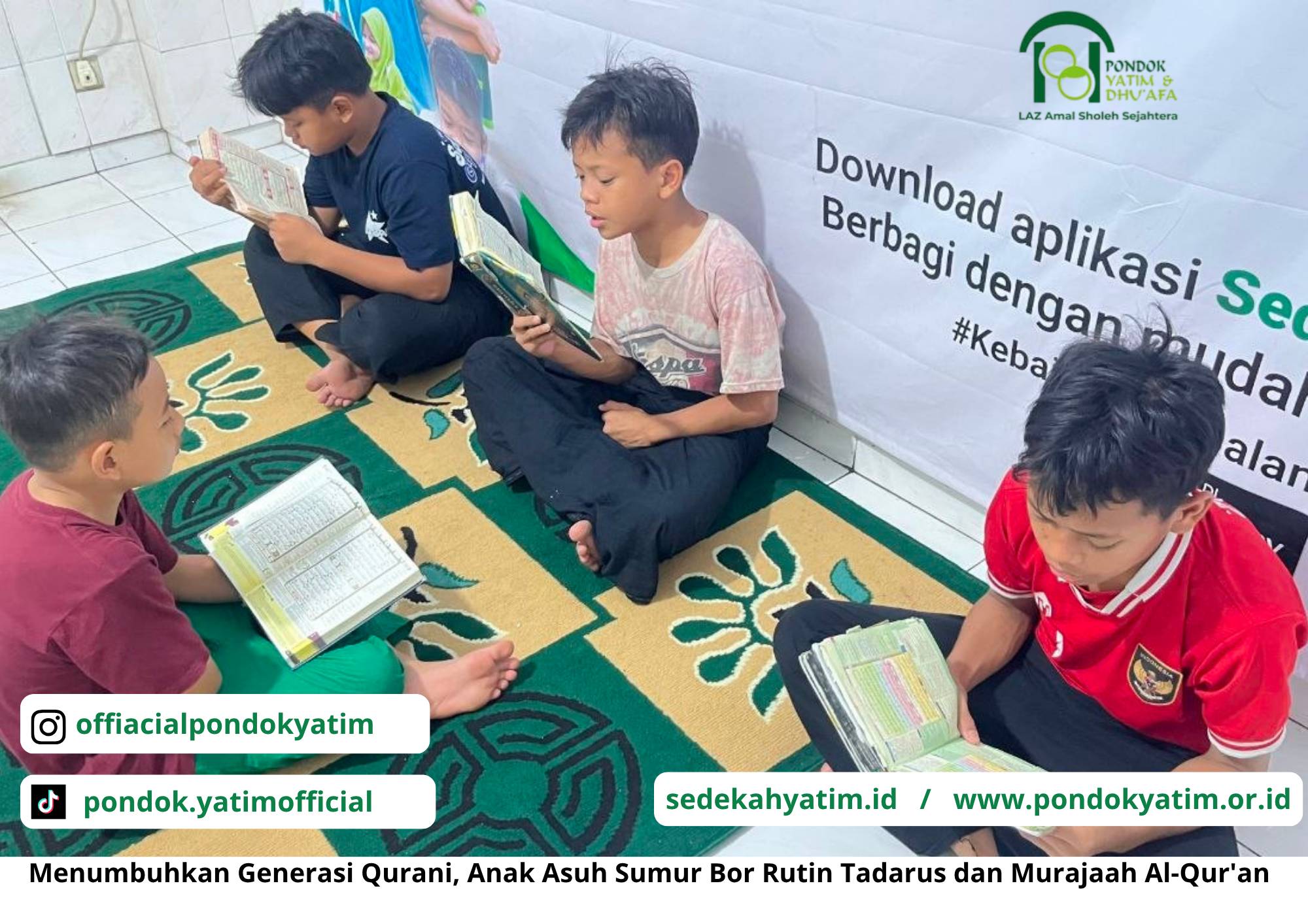 Merajut Cinta Al-Qur'an: Anak-anak Panti Asuhan Sumur Bor Khusyuk Tadarus dan Murajaah Al-Qur'an