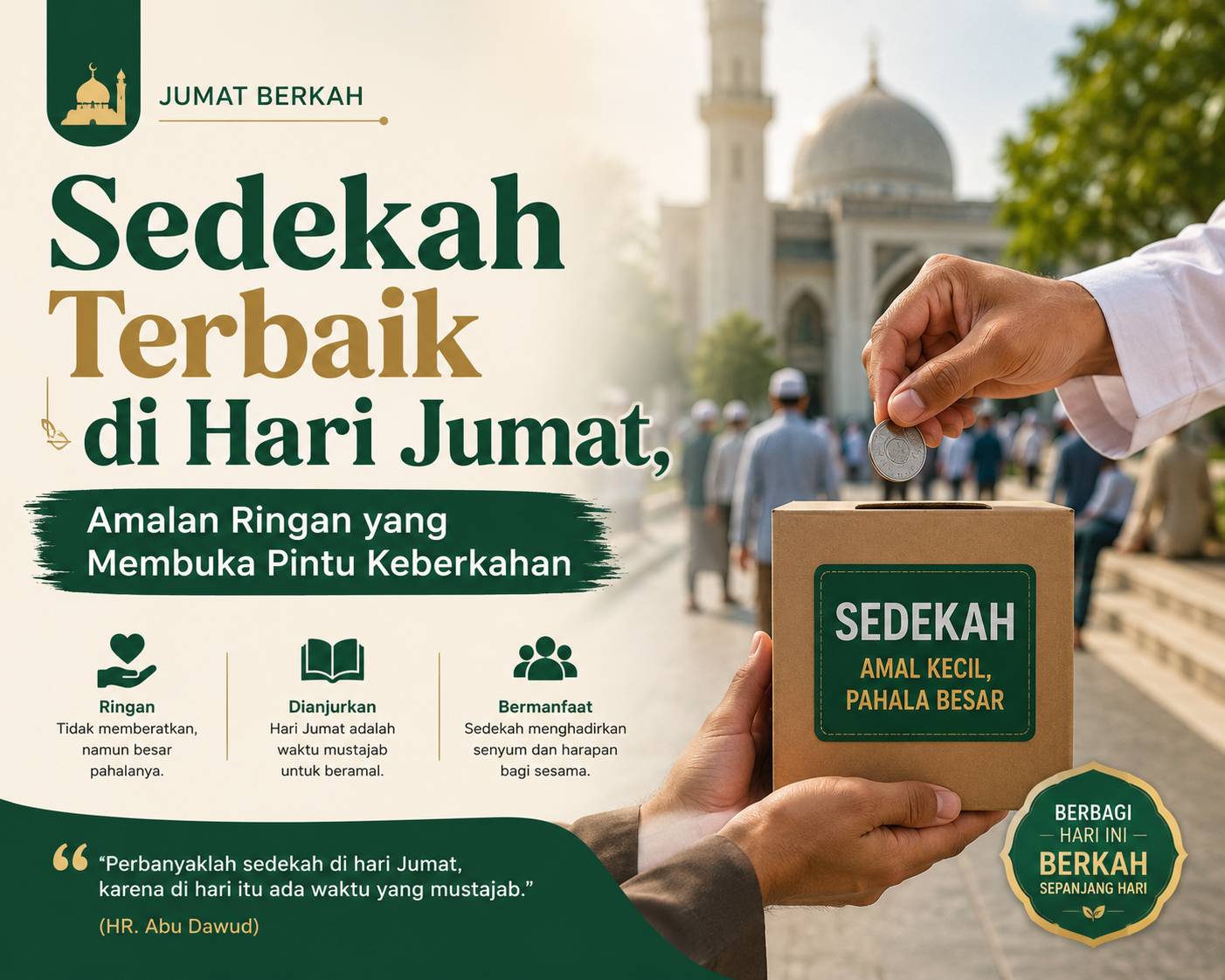 Sedekah Terbaik di Hari Jumat, Amalan Ringan yang Membuka Pintu Keberkahan