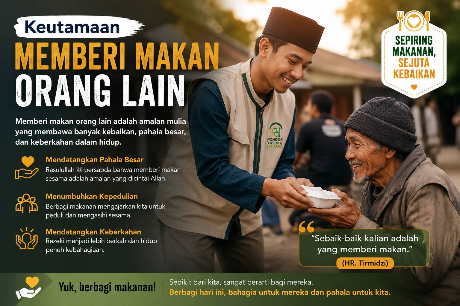 Keutamaan Memberi Makan Orang Lain, Amalan Sederhana yang Mengundang Pahala dan Keberkahan