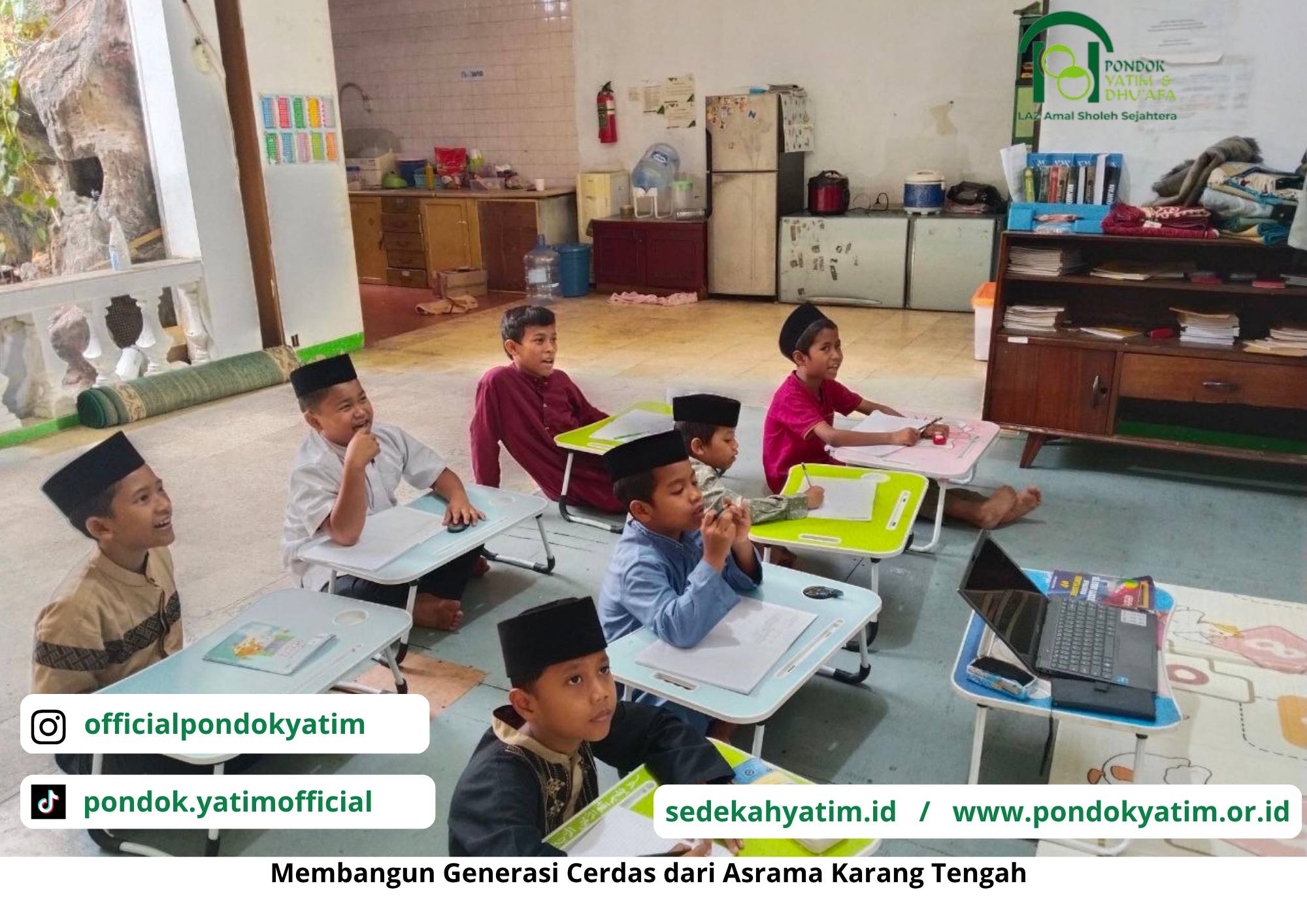 Semangat Belajar Anak Asuh Karang Tengah Tumbuh Lewat Bimbingan Belajar