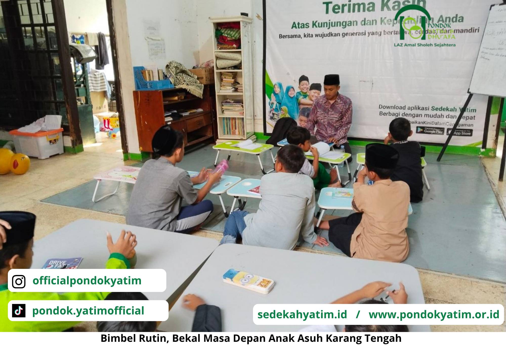 Semangat Belajar Anak Asuh Karang Tengah dalam Kegiatan Bimbel