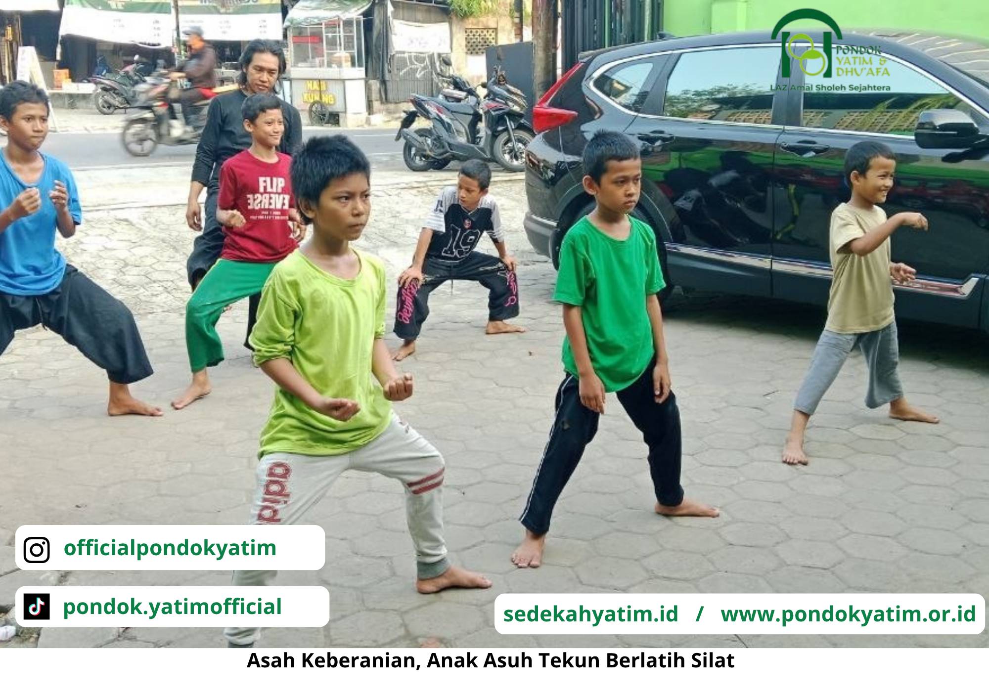 Anak Asuh Penuh Semangat Ikuti Latihan Pencak Silat