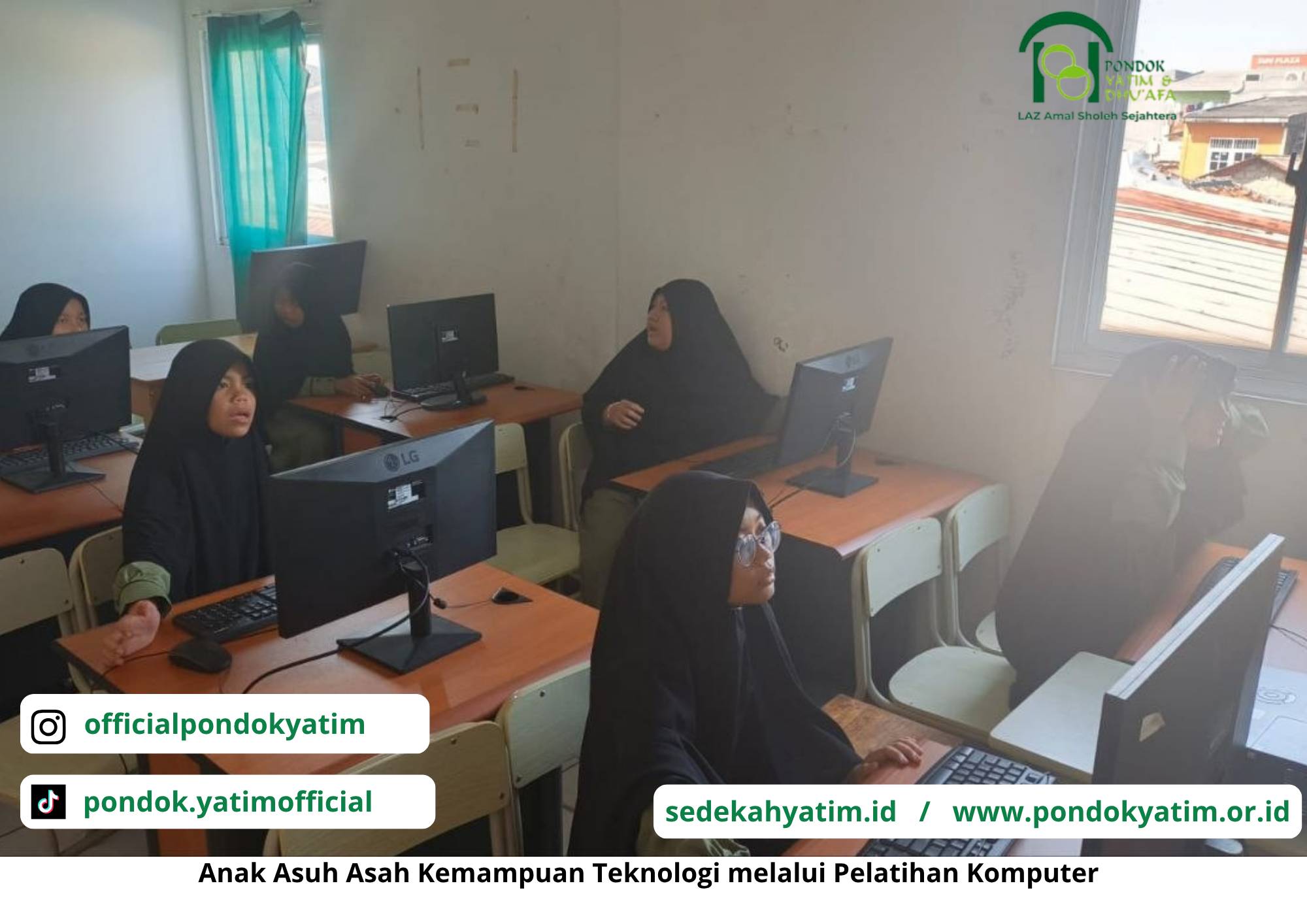 Anak Asuh Pondok Yatim & Dhu’afa Tekun Mengikuti Pelatihan Komputer