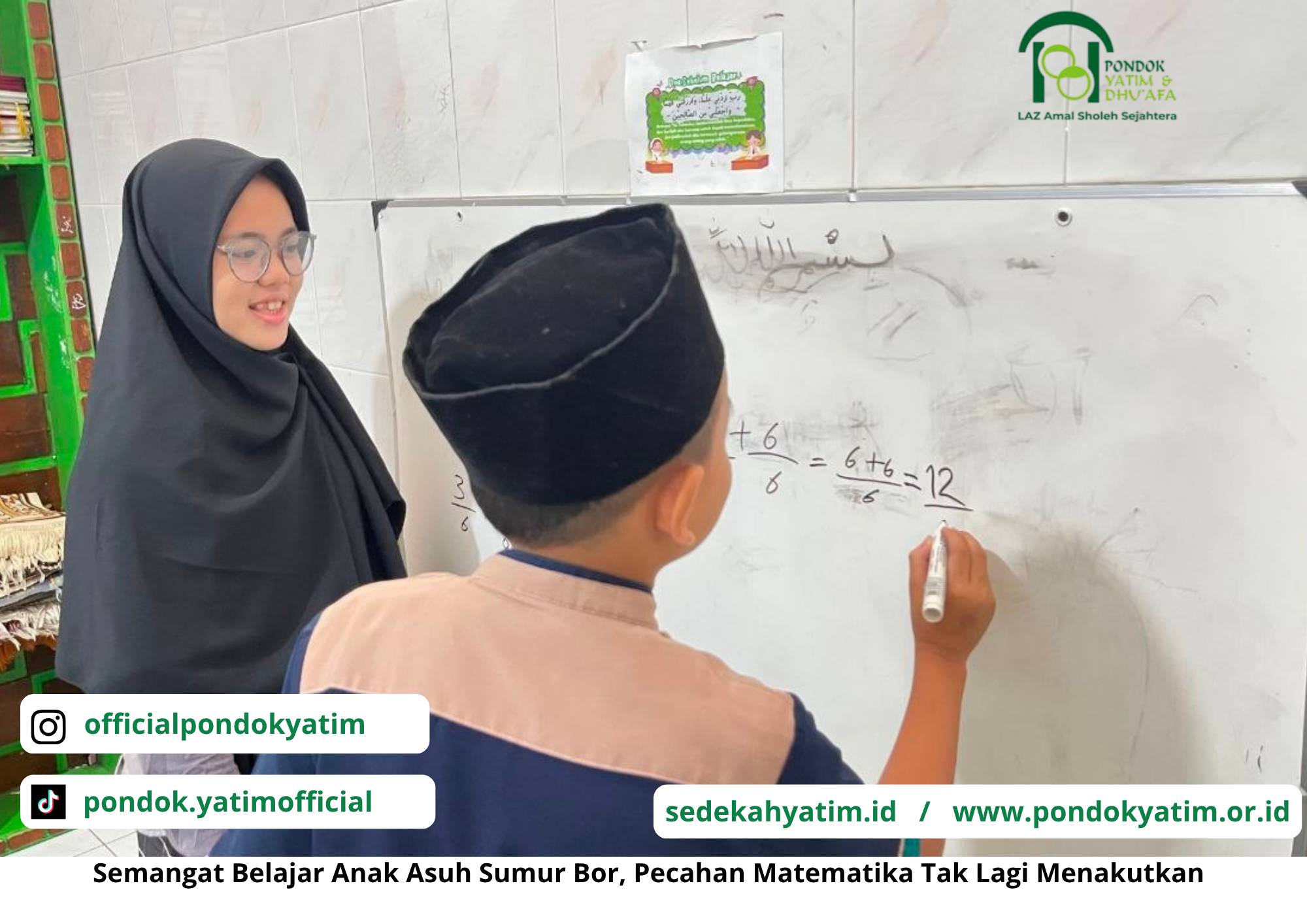 Anak Asuh Sumur Bor Asah Kemampuan Berhitung melalui Bimbingan Belajar