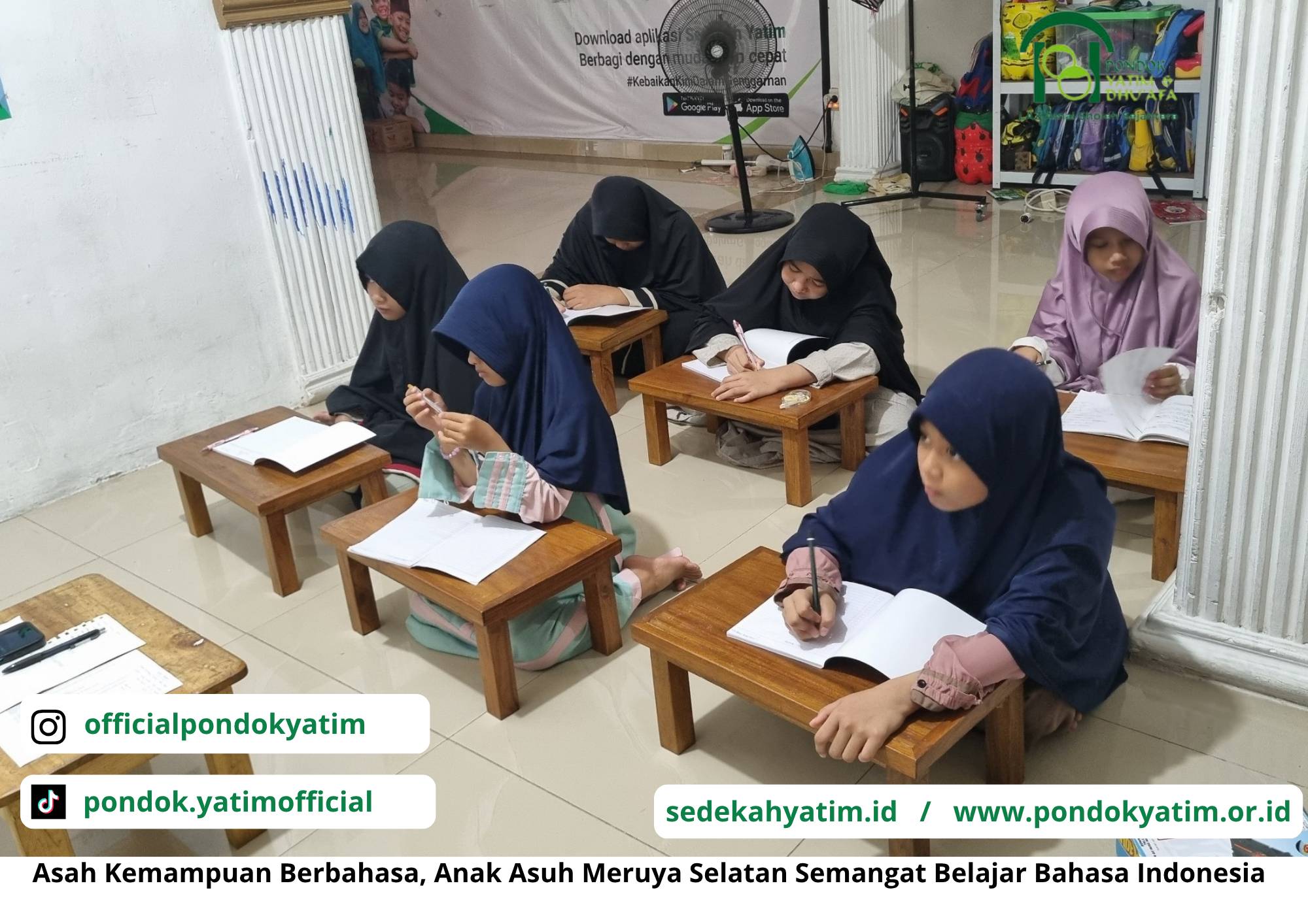 Belajar Merangkai Kata, Anak Asuh Meruya Selatan Tekun Ikuti Bimbel Bahasa Indonesia