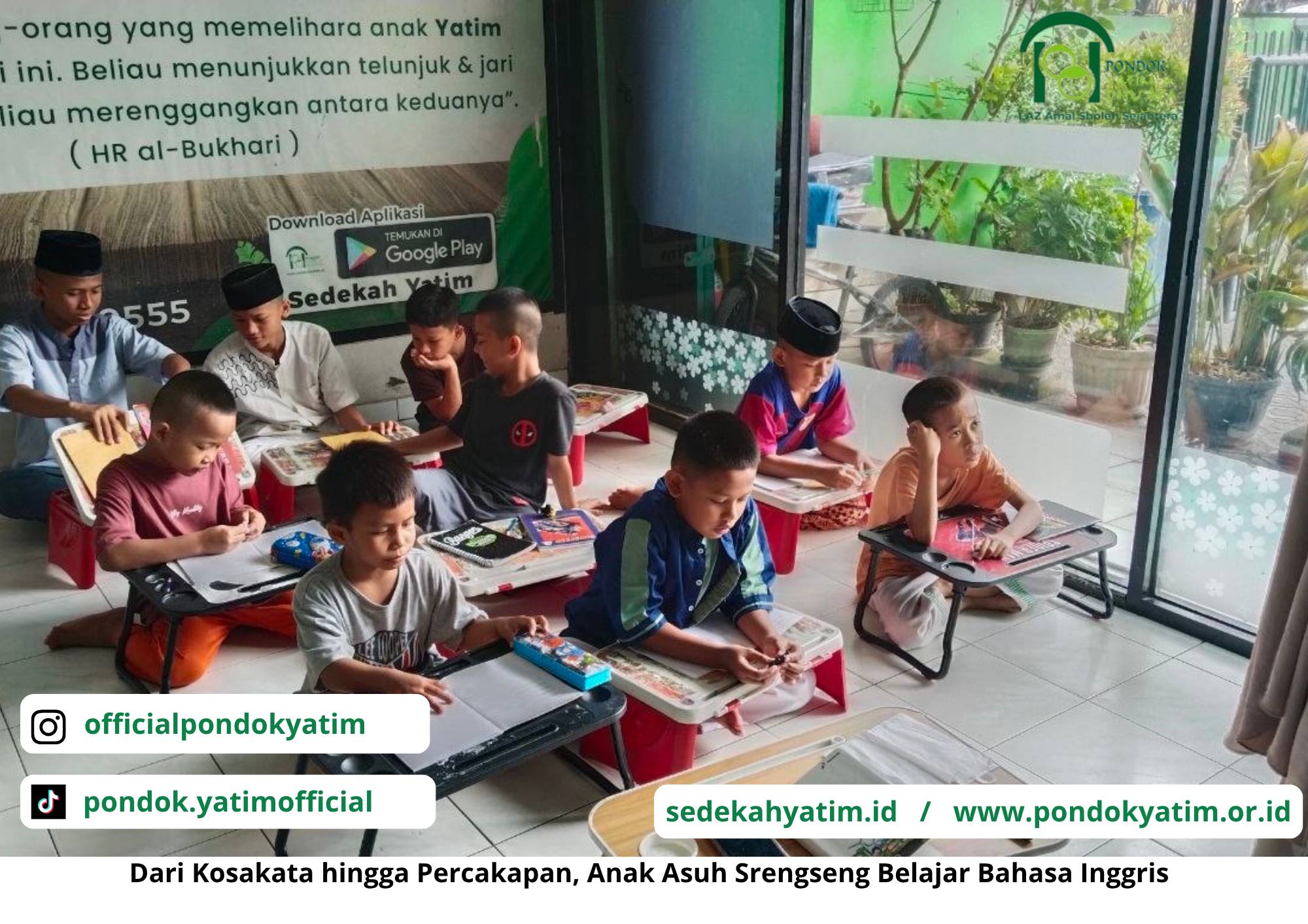 Anak Asuh Srengseng Perkuat Kemampuan Bahasa Inggris Lewat Bimbel Rutin