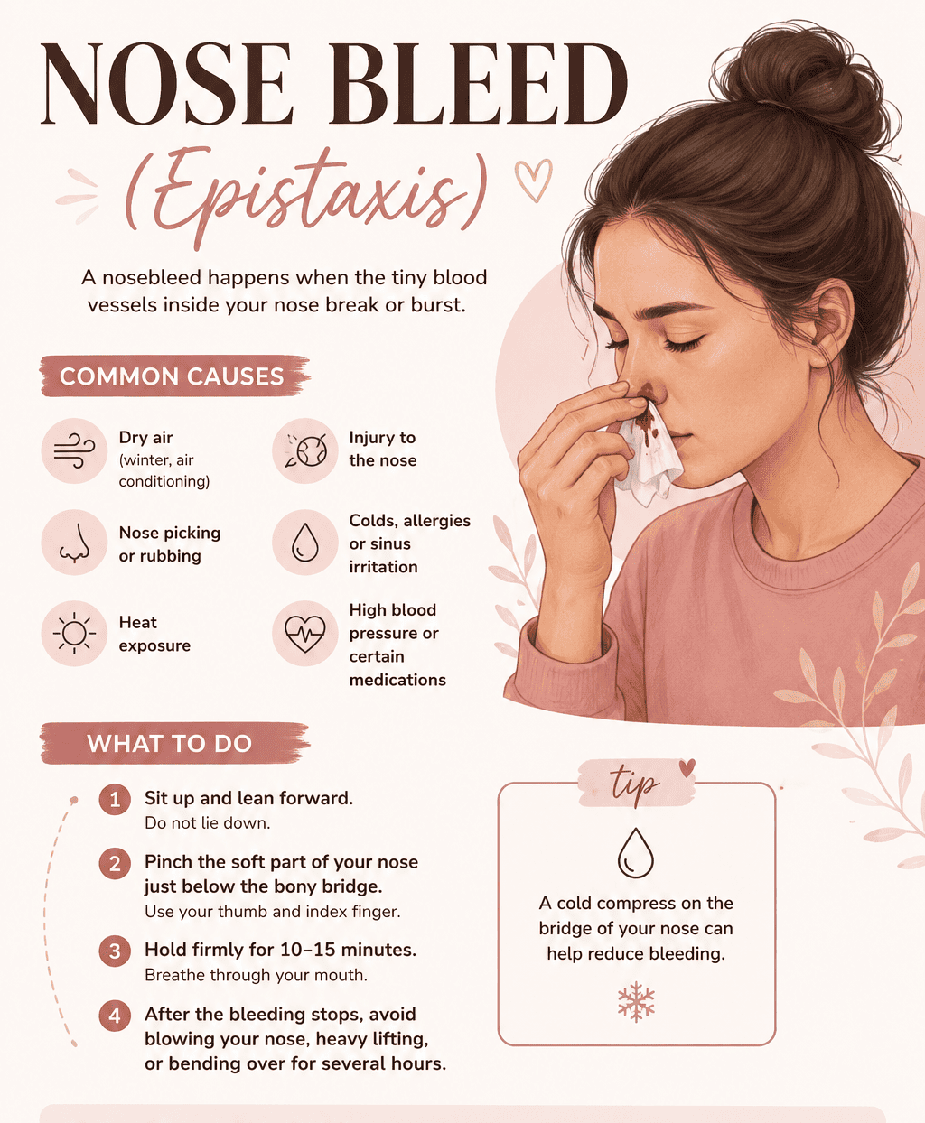 Epistaxis (Nosebleed): Causes, Symptoms, First Aid & Prevention
