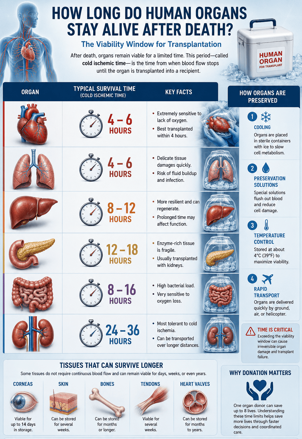 The Race Against Time: Organ Survival After Death