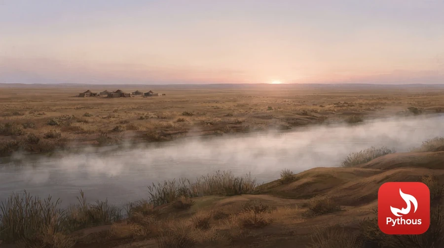 The empty plain of Siffin beside the Euphrates at dawn