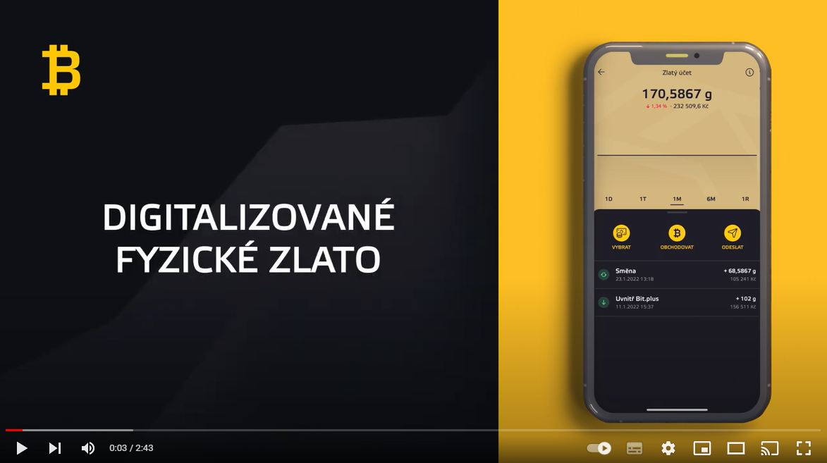 Kupujte nebo prodávejte digitalizované fyzické Zlato z mobilu