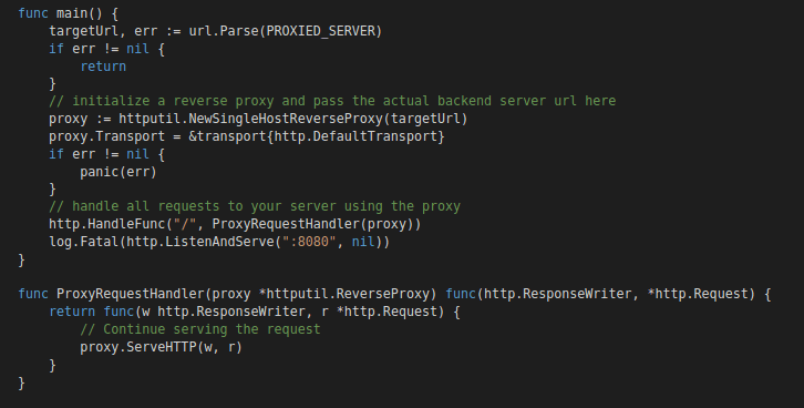 Basic Golang Proxy Code
