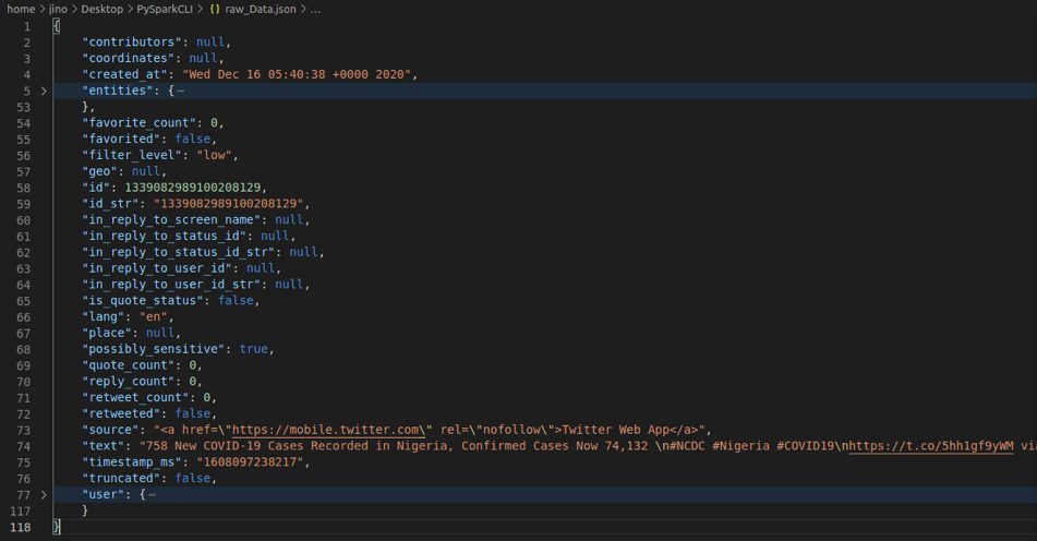 Using PySpark CLI to build Covid-19 Twitter Data Aggregation Platform