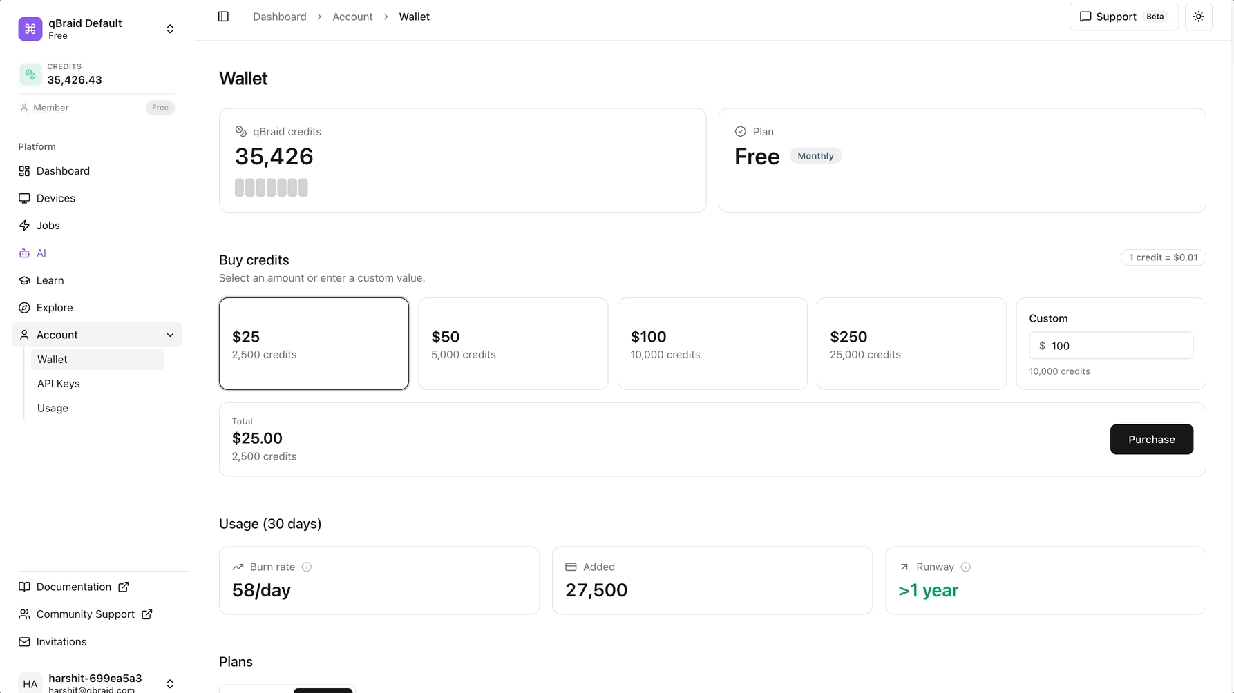 Redeeming access code on checkout
