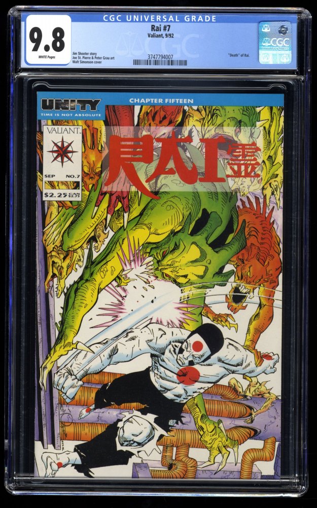 Rai #7 CGC NM/M 9.8 White Pages Death of Rai!