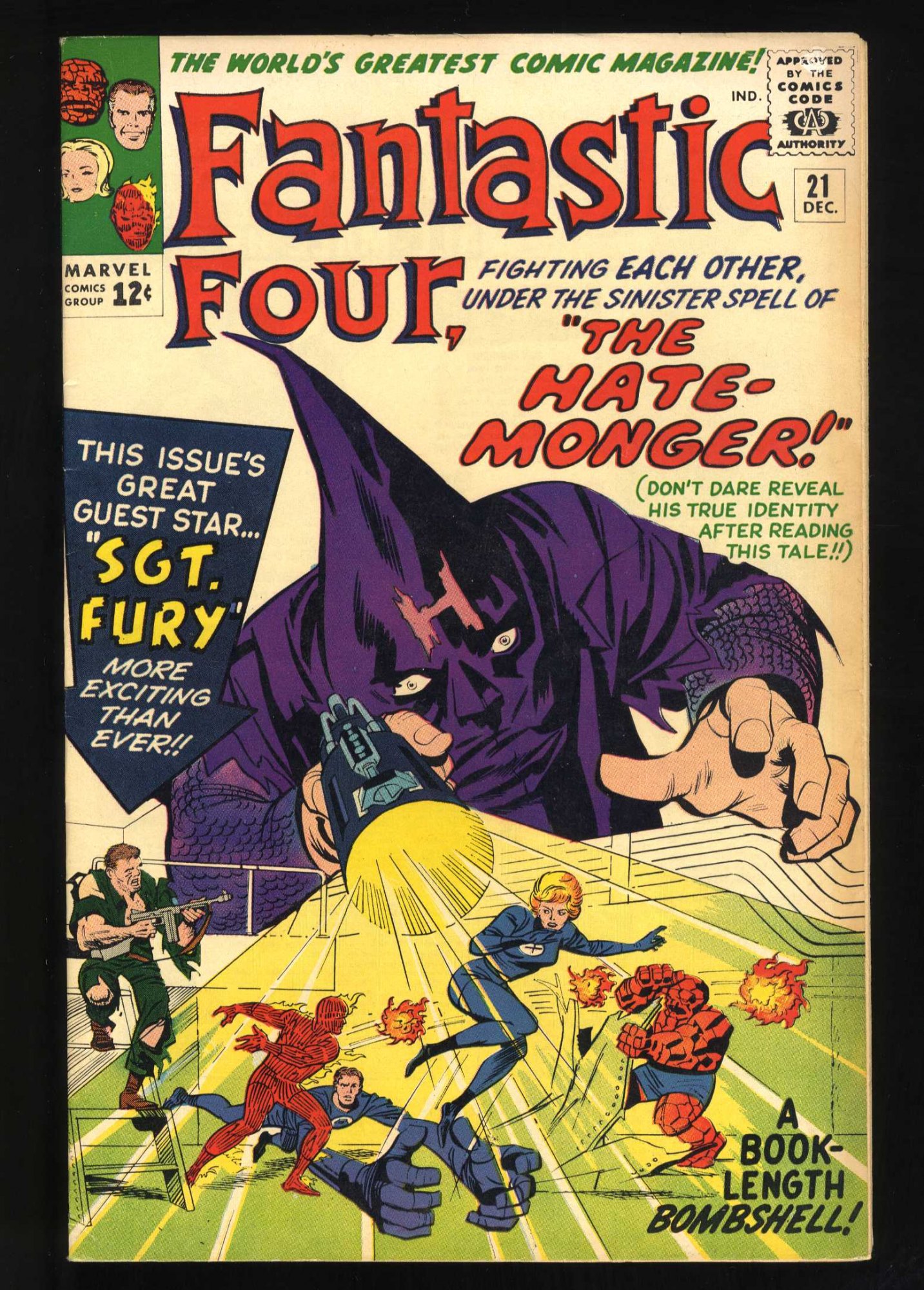 Image: Fantastic Four #21 VF- 7.5 1st Appearance Hate-Monger! Sgt. Fury!
