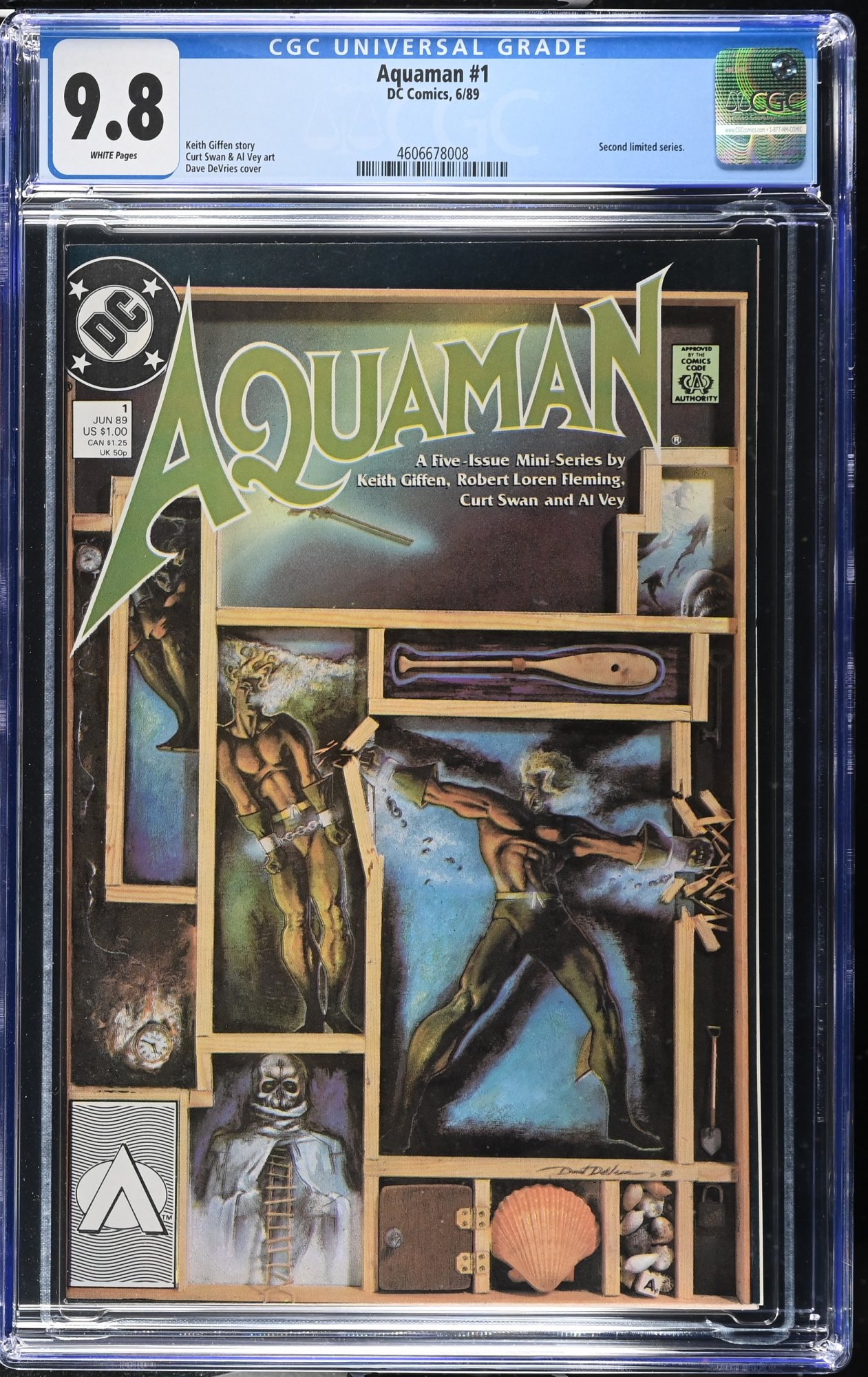 Image: Aquaman (1989) #1 CGC NM/M 9.8 White Pages