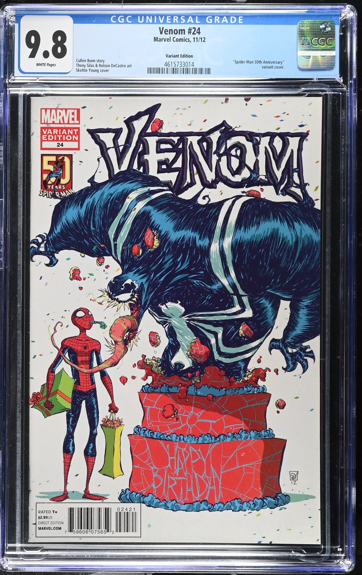 Image: Venom (2011) #24 CGC NM/M 9.8 White Pages A - Skottie Young Variant