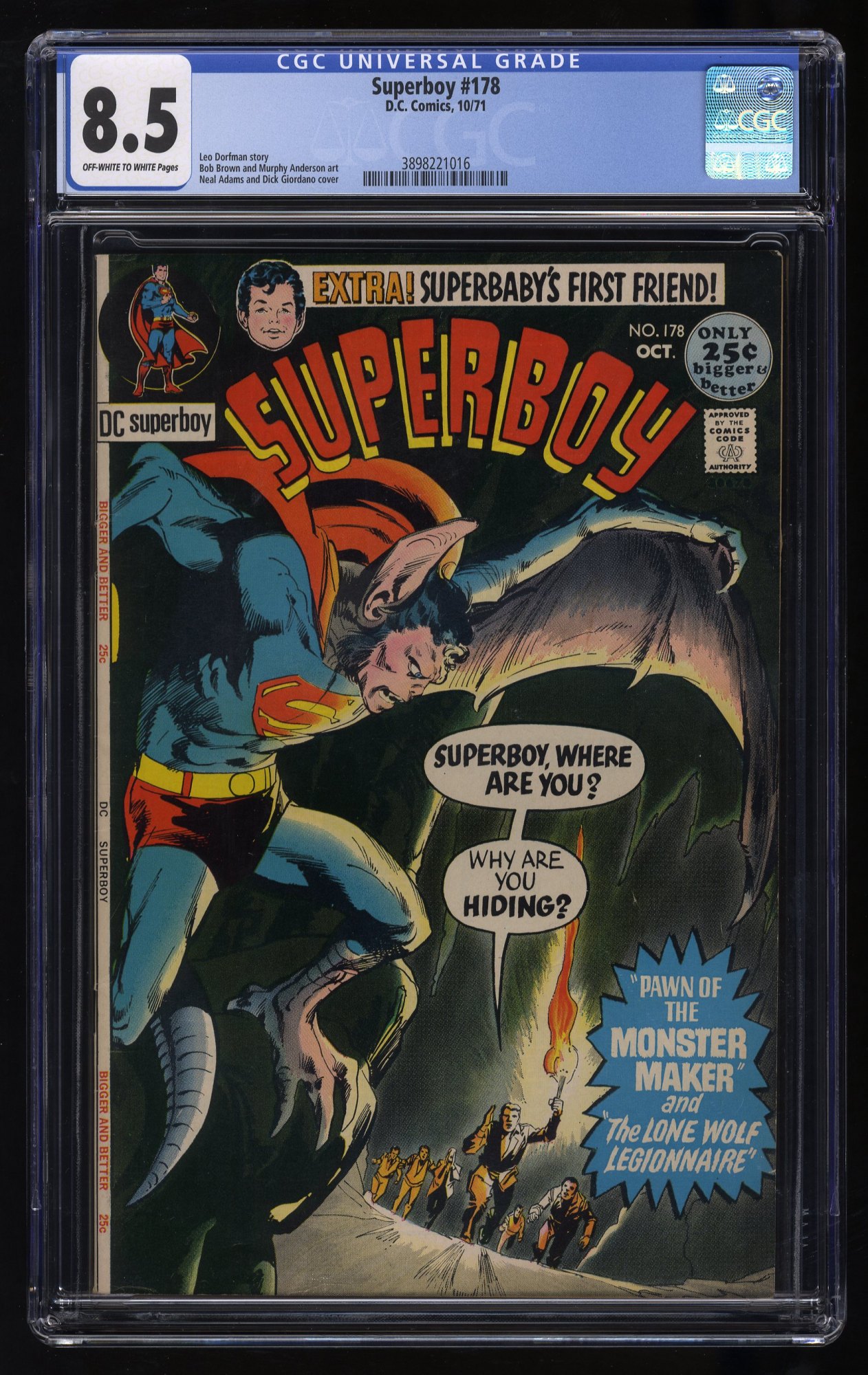 Image: Superboy #178 CGC VF+ 8.5 Off White to White