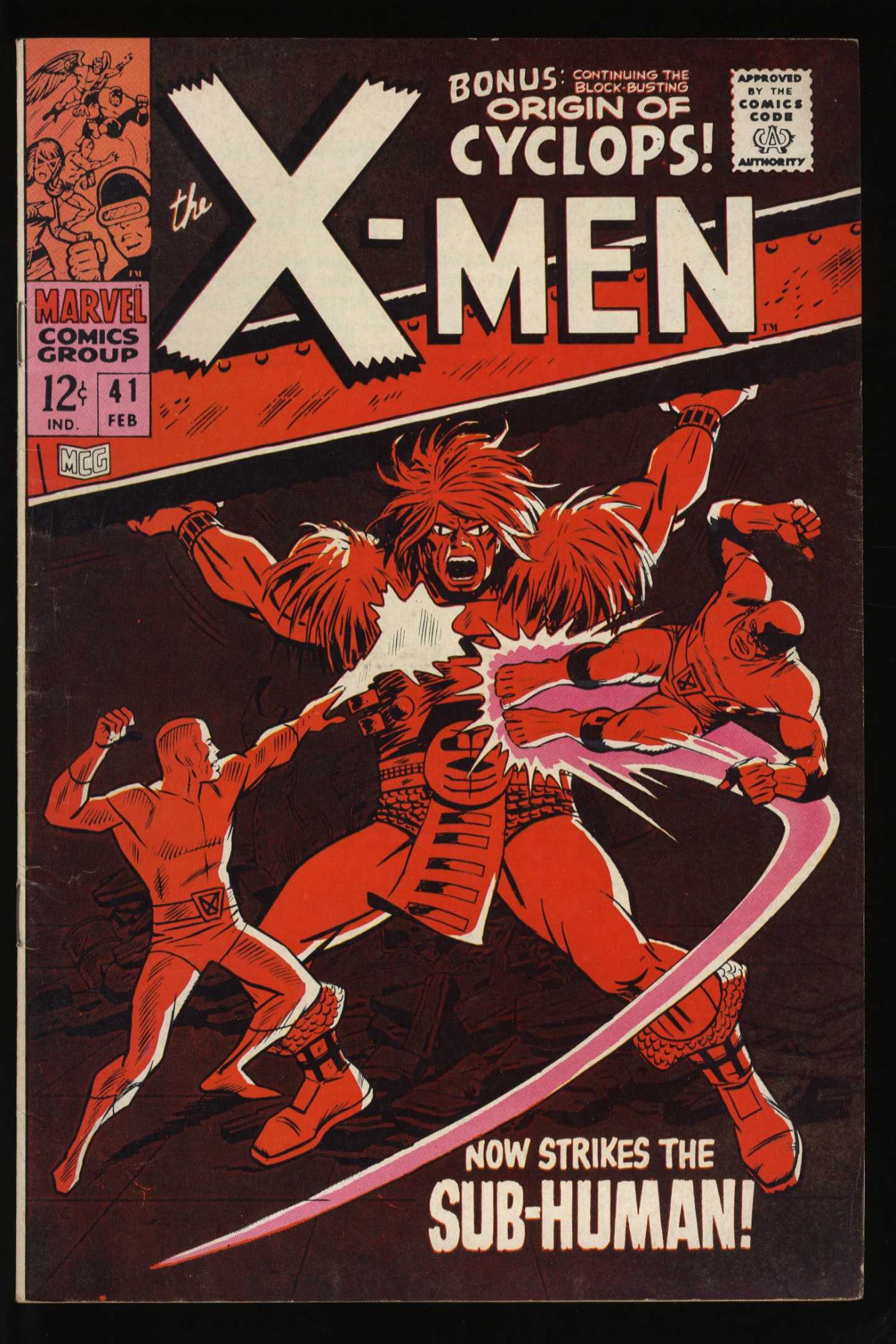 Image: X-Men #41 FN+ 6.5 Sub-Human! 1st Appearance Grotesk! Origin of Cyclops!