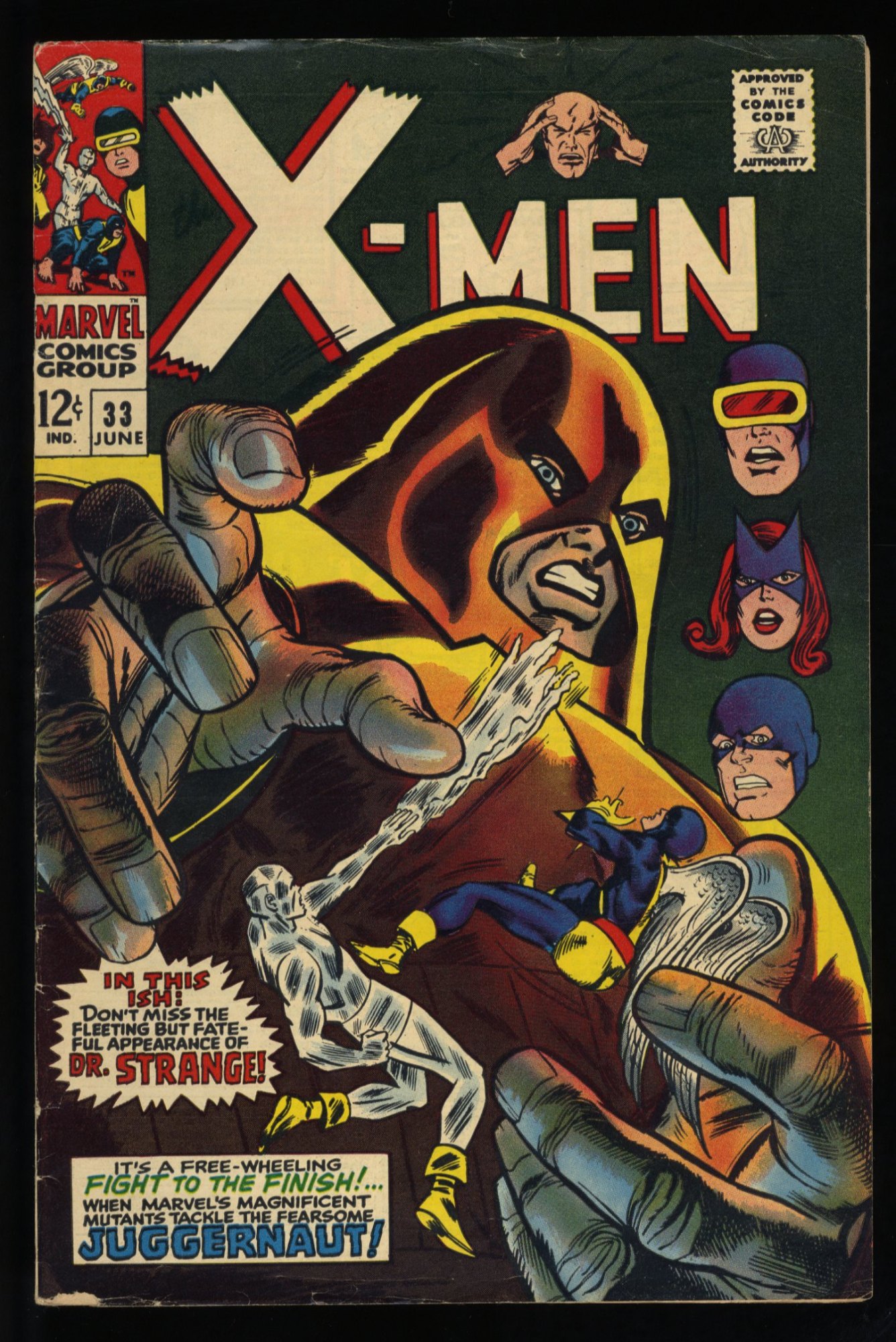 Image: X-Men #33 FN 6.0 Juggernaut Appearance! Dr. Strange Cameo!