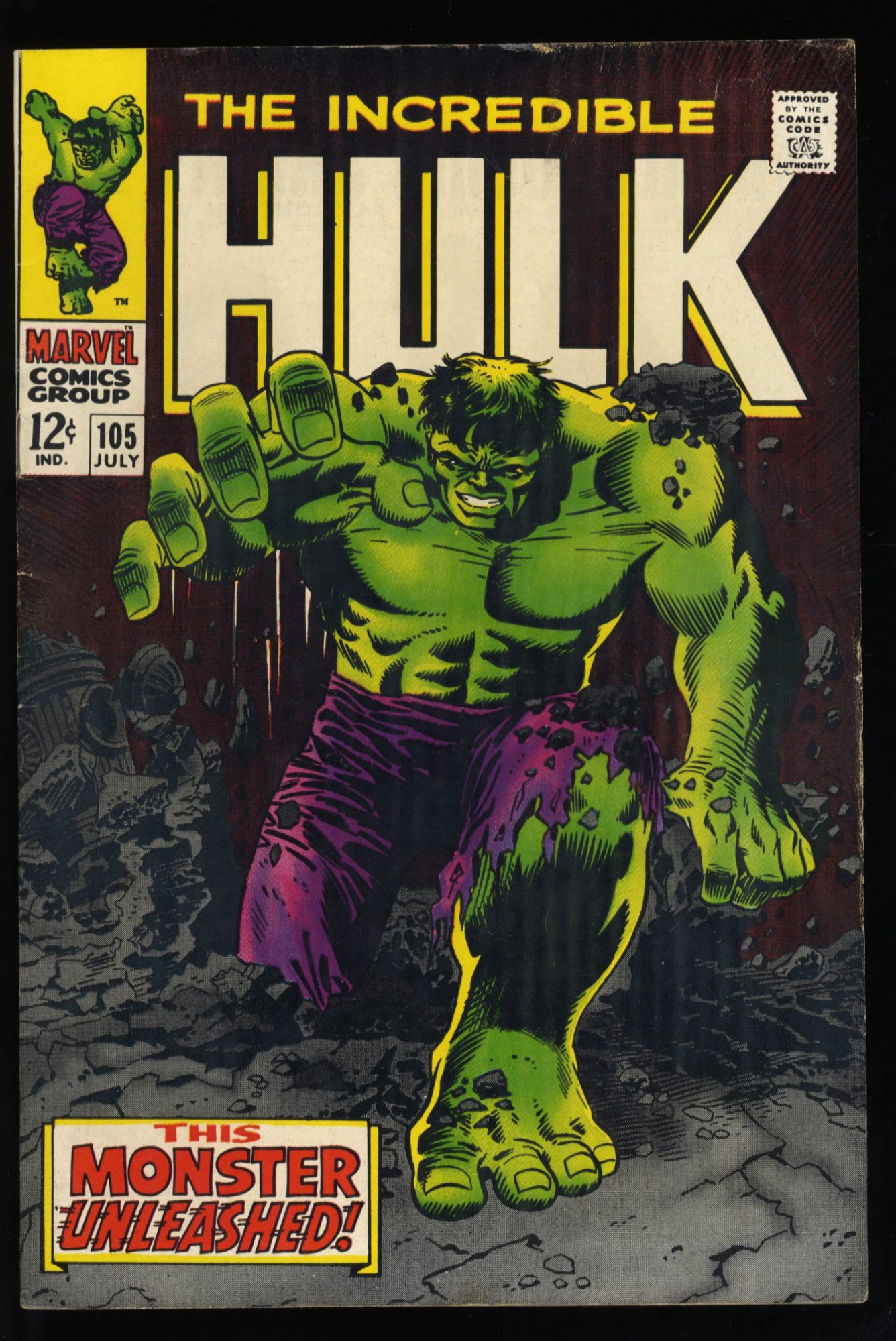 Image: Incredible Hulk #105 FN+ 6.5 1st Appearance Missing Link!