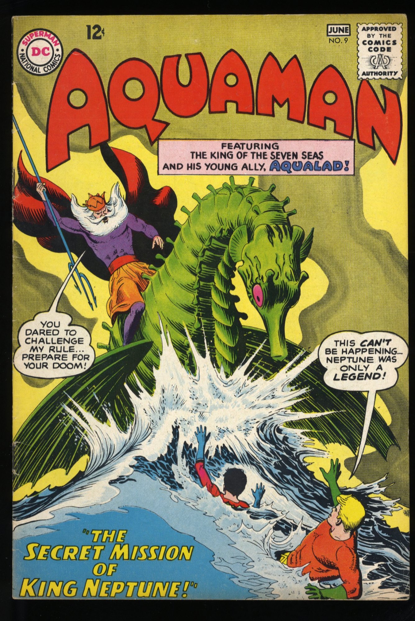 Image: Aquaman #9 VF- 7.5 Secret Mission of King Neptune! Nick Cardy Art!