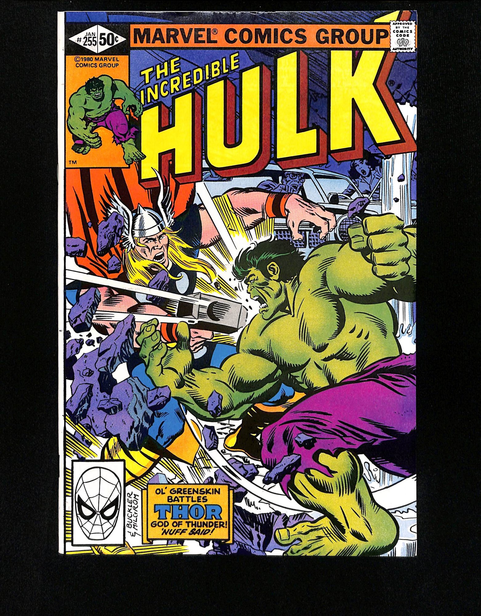 Image: Incredible Hulk #255 1st Carl Pfotts!  Thor!