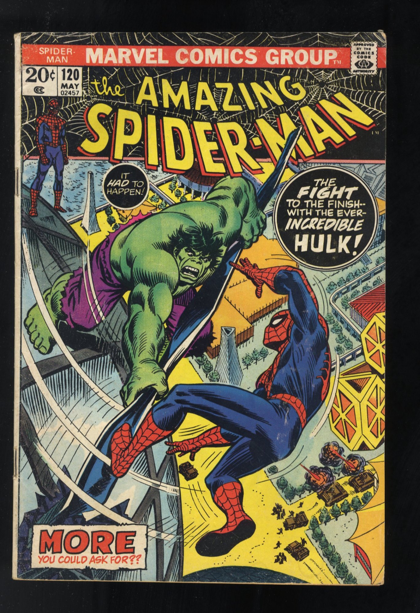 Amazing Spider-Man #120 VG+ 4.5 Incredible Hulk Appearance Battle Cover!