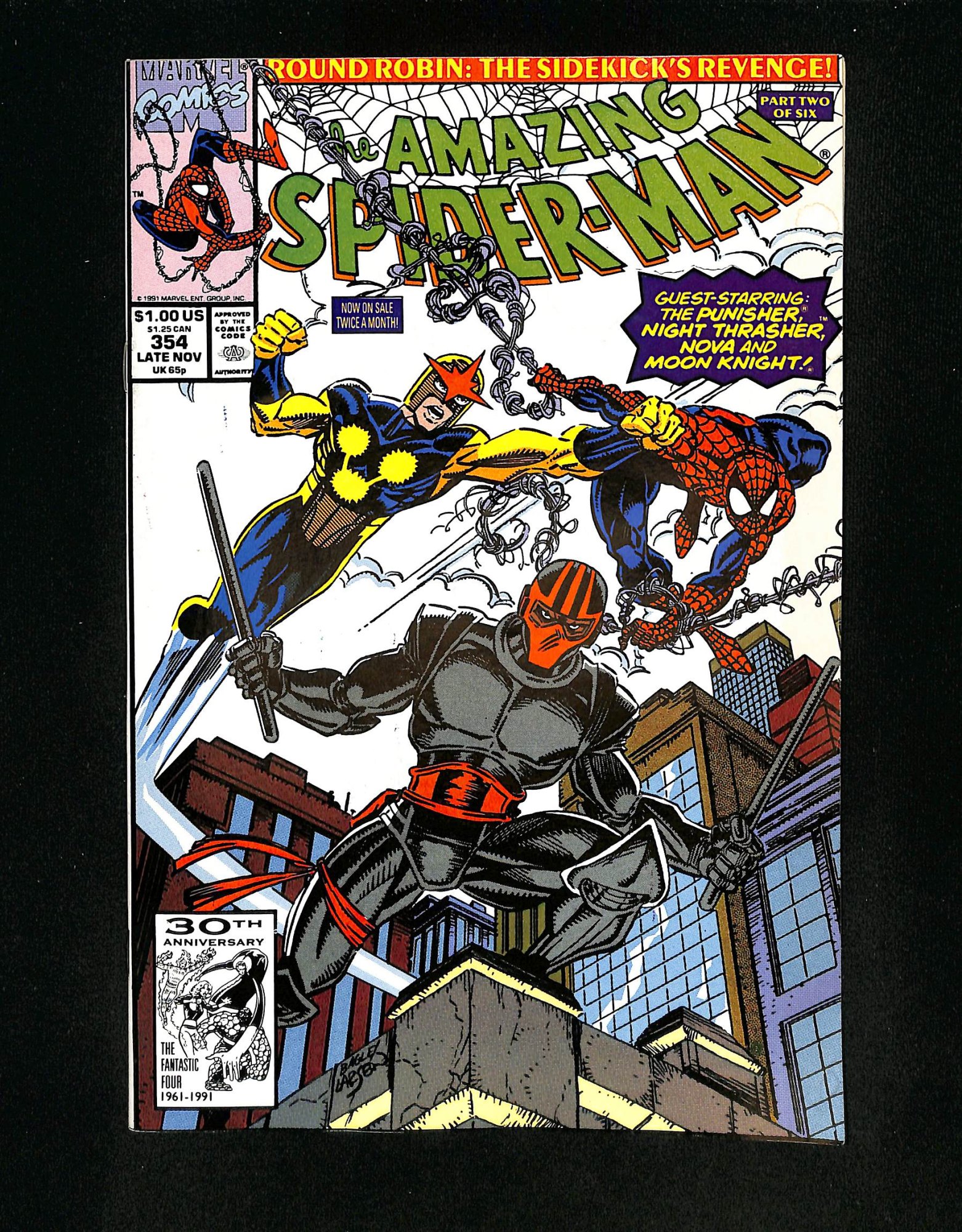 Amazing Spider-Man #354 Capt. America! Moon Knight! Punisher!