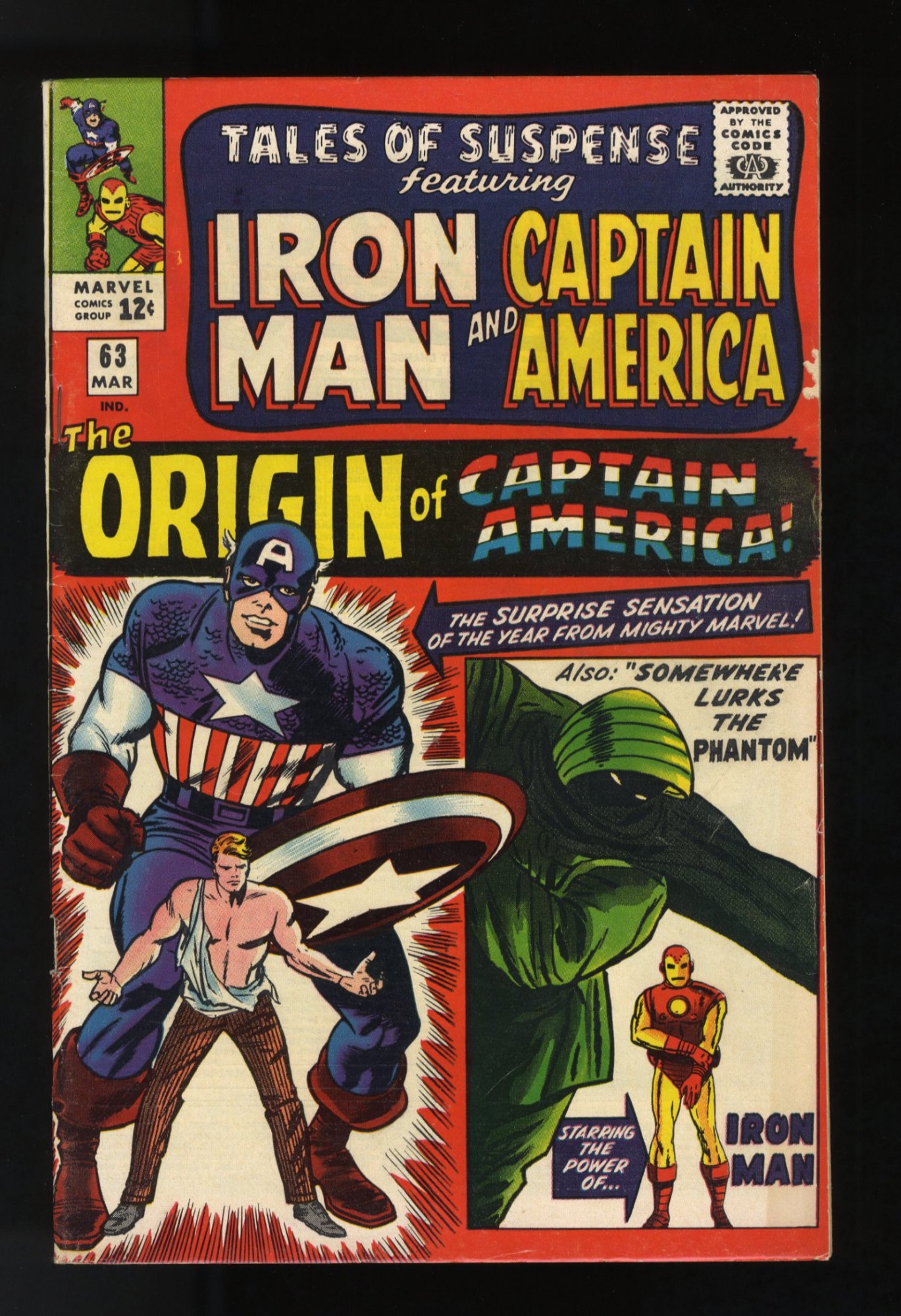 Tales Of Suspense #63 FN/VF 7.0 Iron Man Origin Captain America!