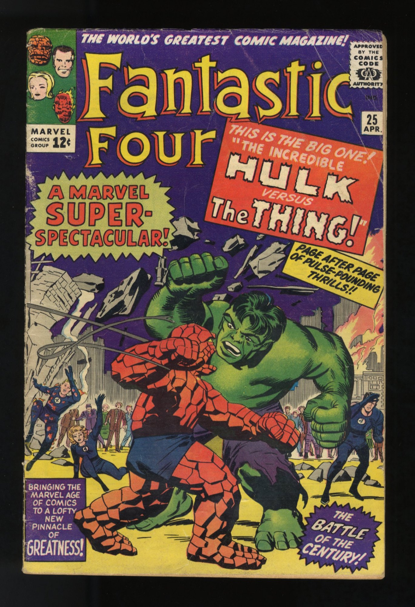 Fantastic Four #25 VG+ 4.5 Classic Hulk Vs. Thing Battle!