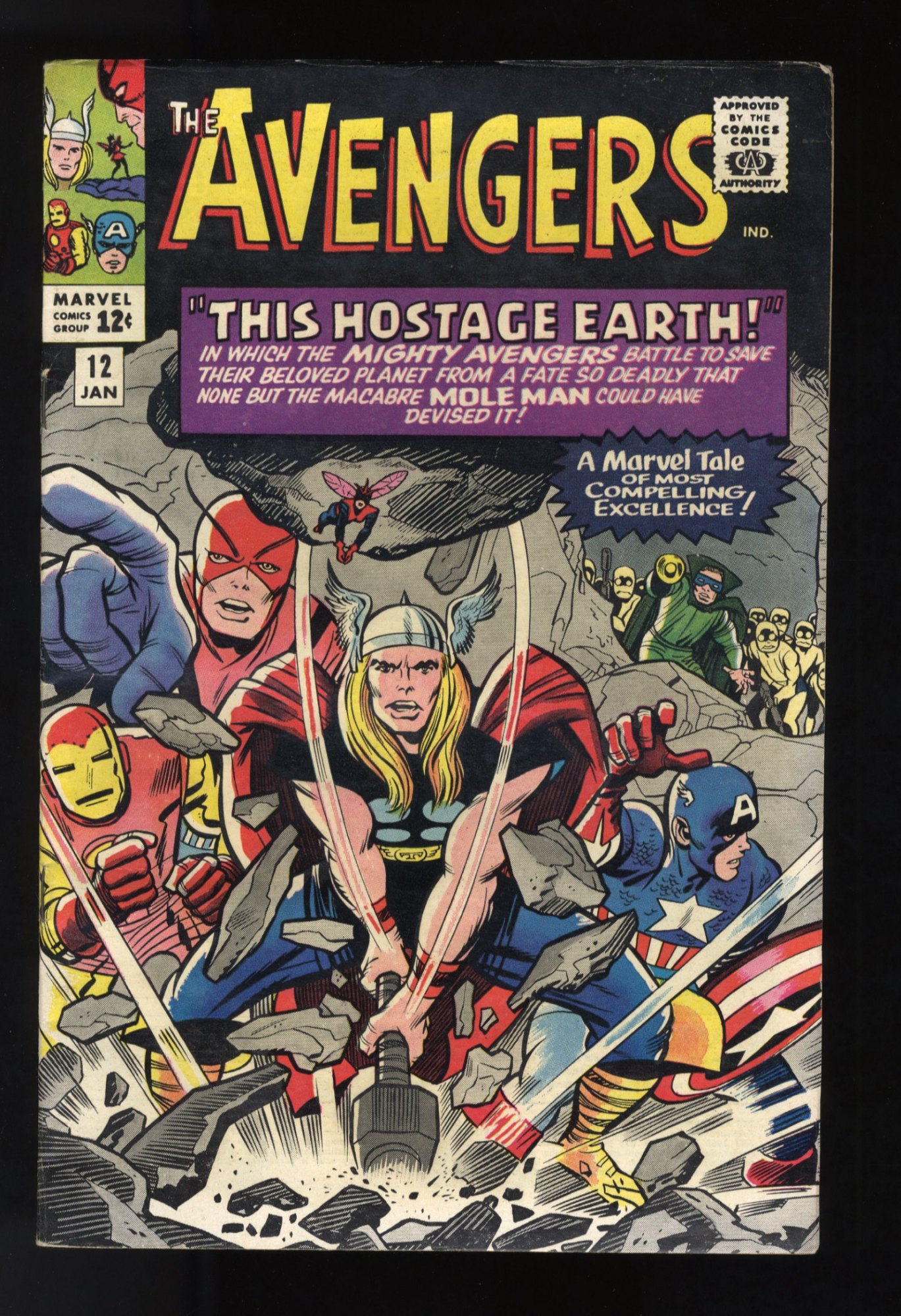 Avengers #12 VF- 7.5 Thor Iron Man Captain America! Stan Lee Script!