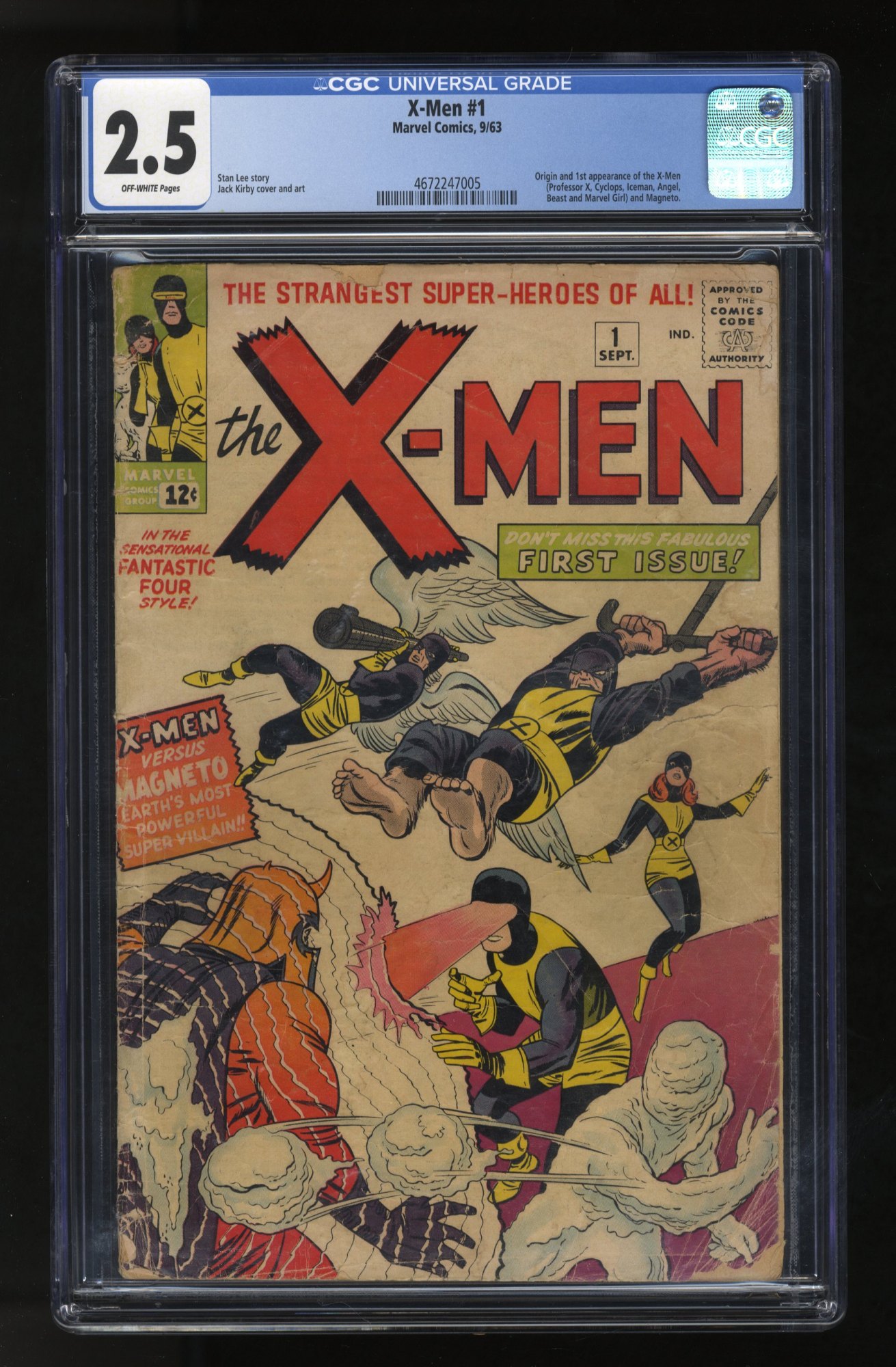 X-Men #1 CGC GD+ 2.5 Off White Origin 1st Appearance of Magneto!