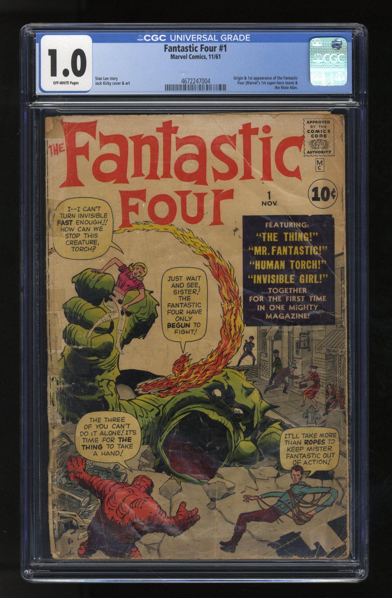 Fantastic Four #1 CGC Fair 1.0 Off White Origin and 1st Appearance!