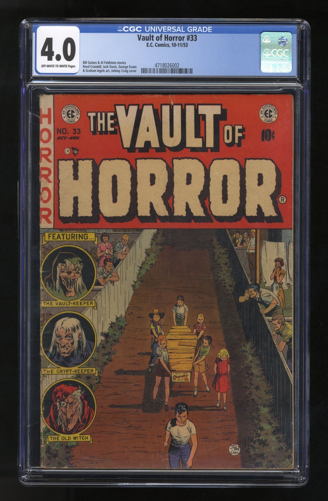 Vault of Horror #33 CGC VG 4.0 Off White to White