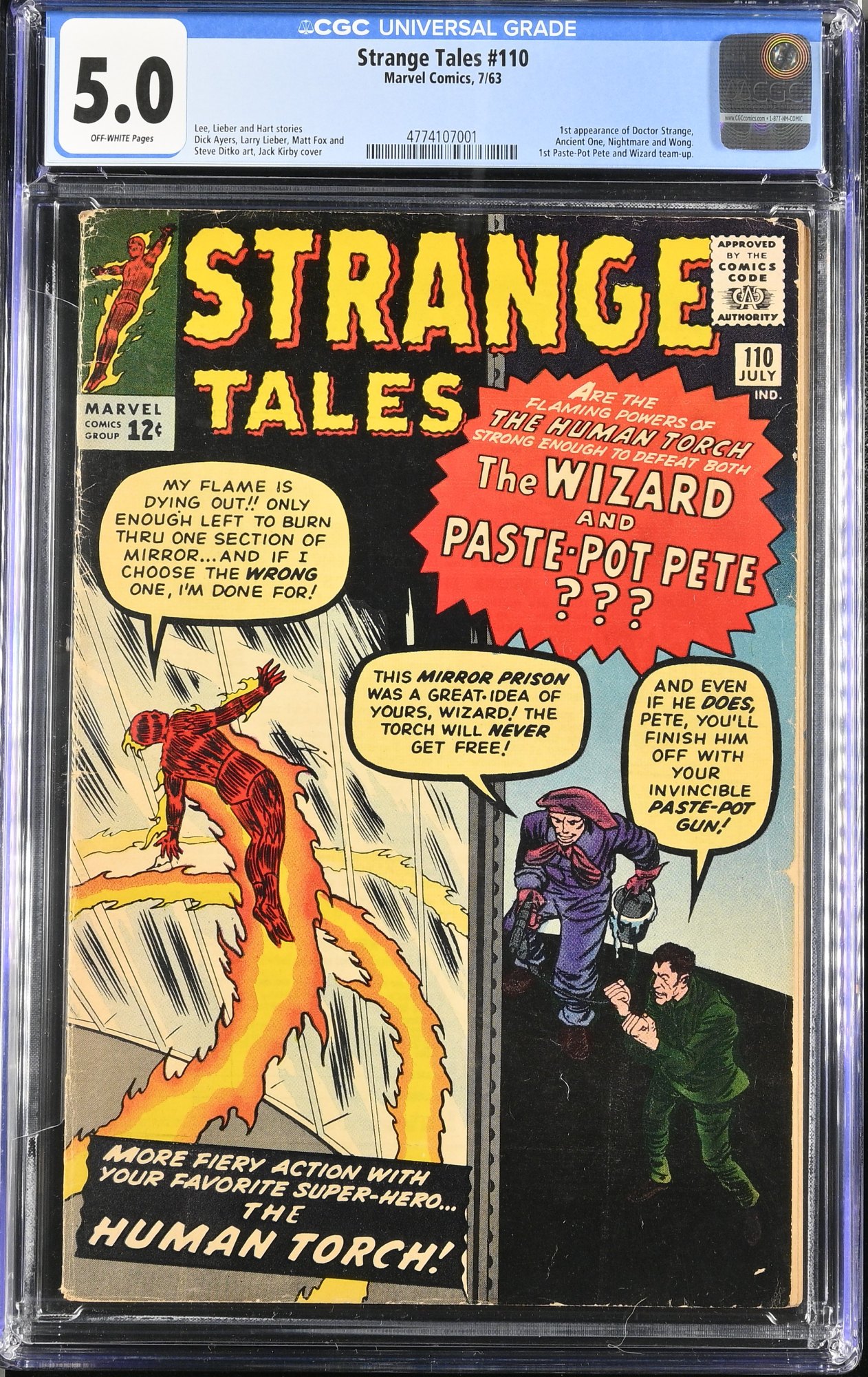 Strange Tales #110 CGC VG/FN 5.0 Off White 1st Appearance Doctor Strange!