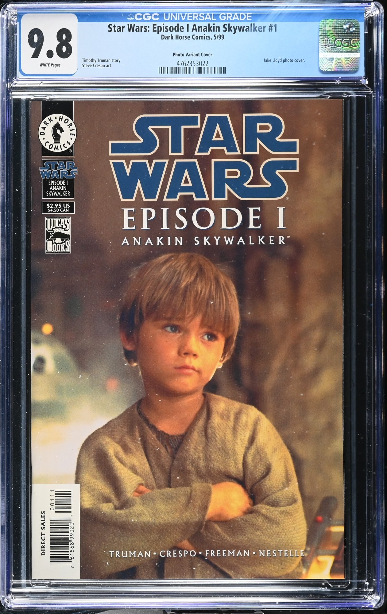 Star Wars: Episode I: Anakin Skywalker (1999) #1 CGC NM/M 9.8 Photo Cover
