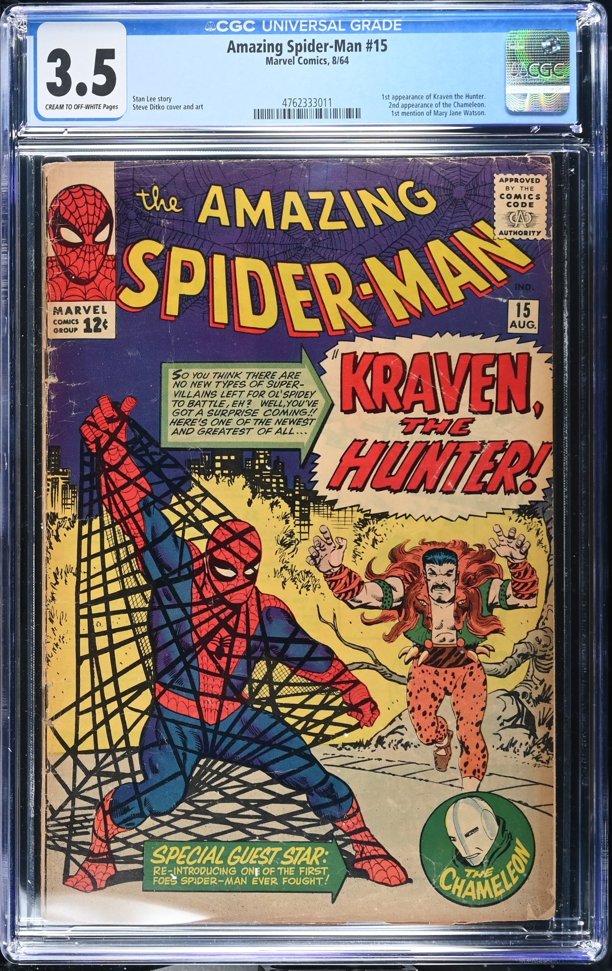 Amazing Spider-Man #15 CGC VG- 3.5 Cream To Off White