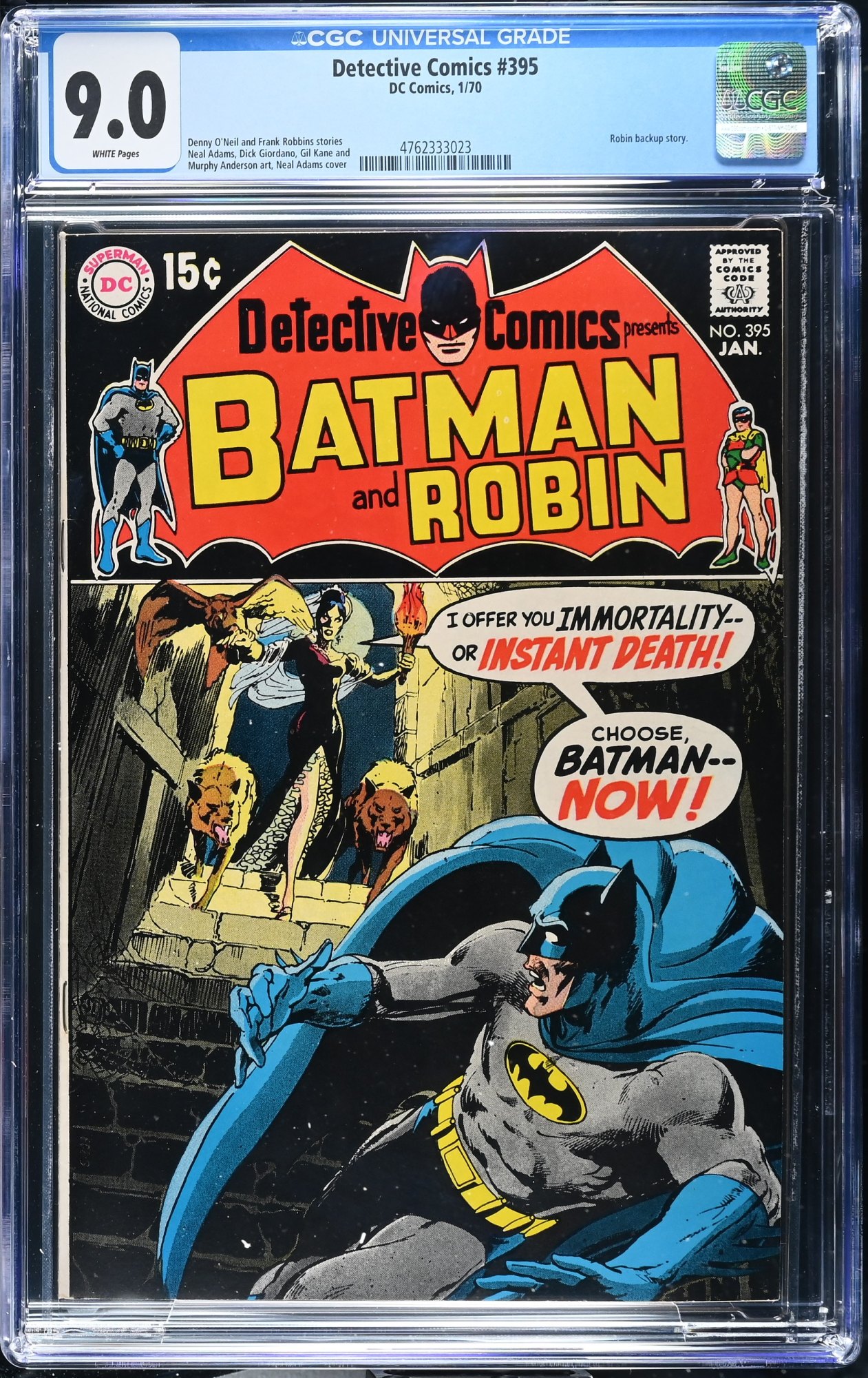 Detective Comics #395 CGC VF/NM 9.0 White Pages 1st Neal Adams art on Batman!