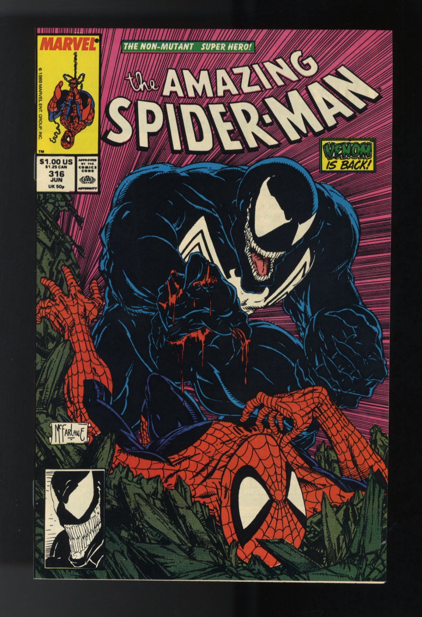 Amazing Spider-Man #316 NM 9.4 Todd McFarlane Venom Cover!