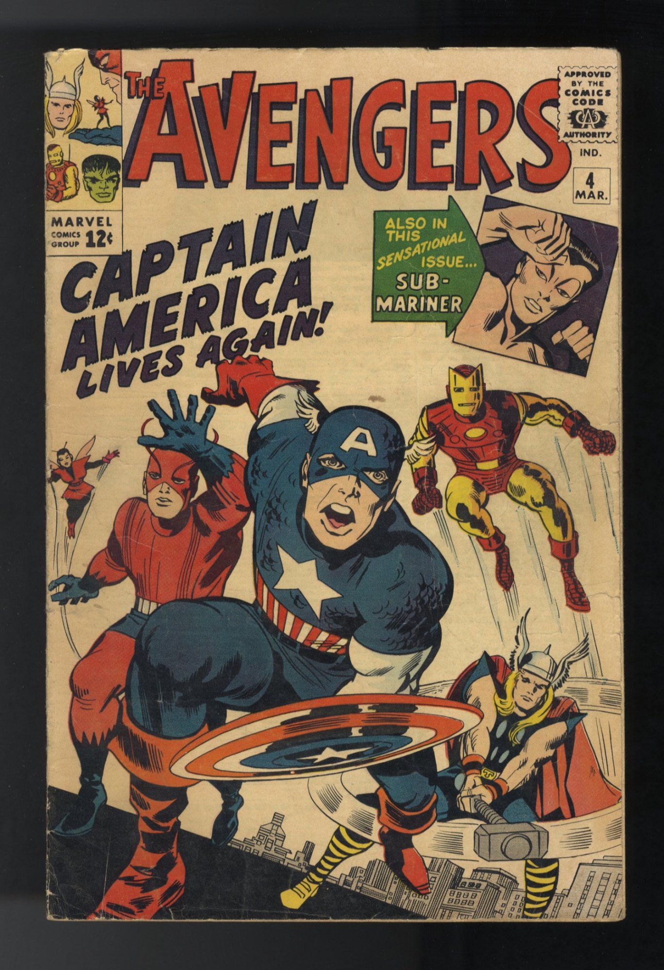 Avengers #4 VG 4.0 1st Silver Age Captain America!
